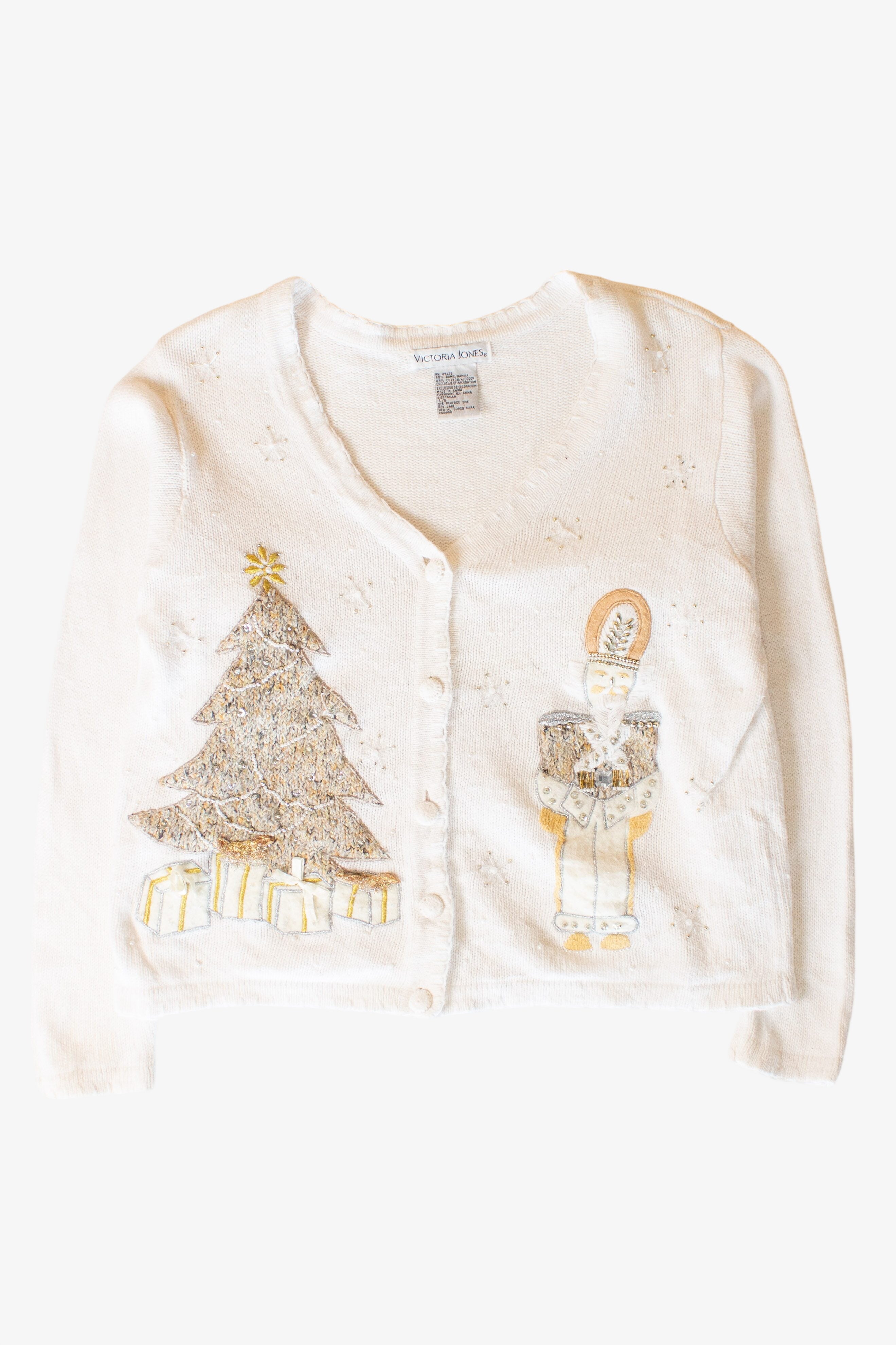 Vintage White Nutcracker Christmas Cardigan (1990s)