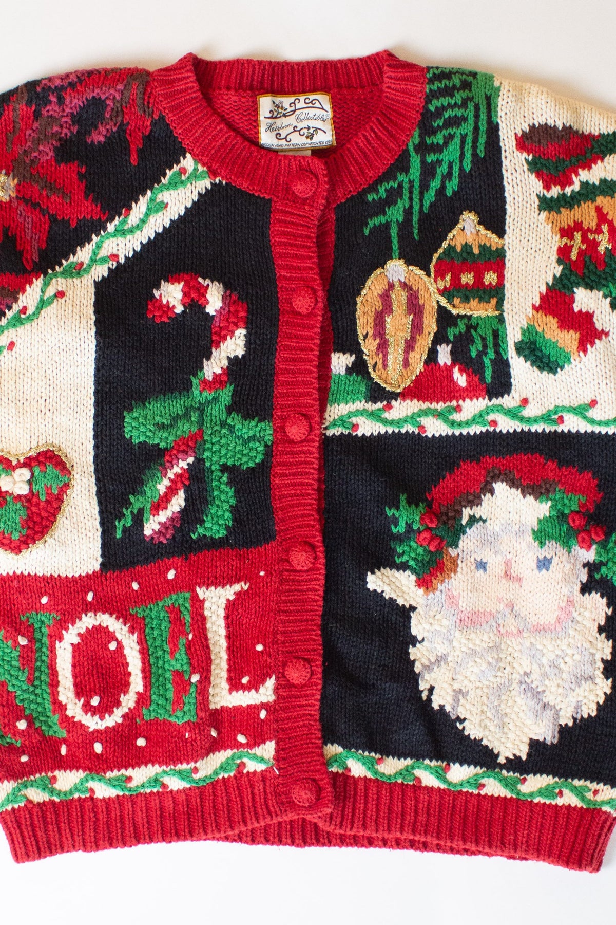Vintage Heirloom Collectibles Noel Christmas Cardigan (1990s)