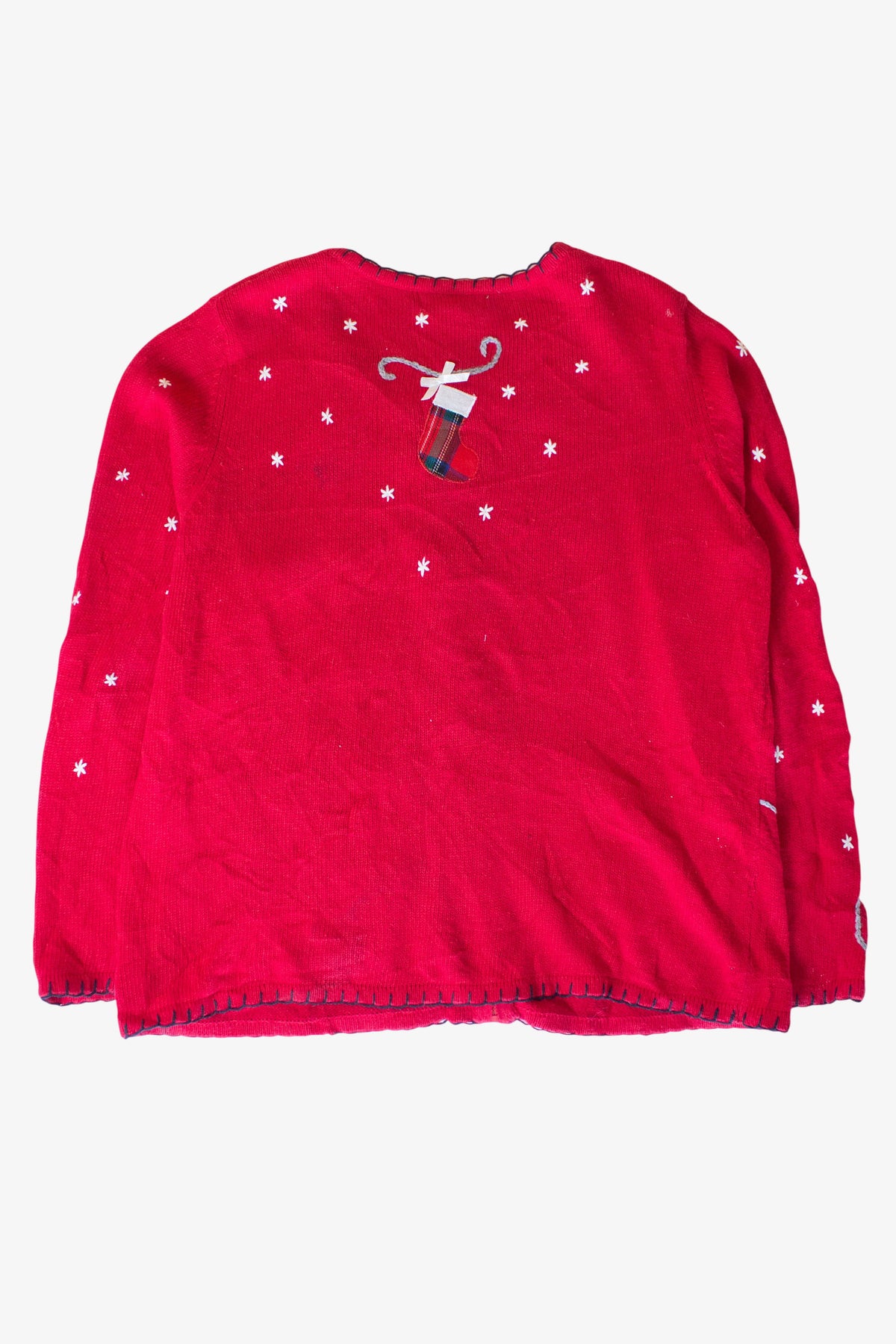 Red Cat Stockings Christmas Cardigan (1990s)