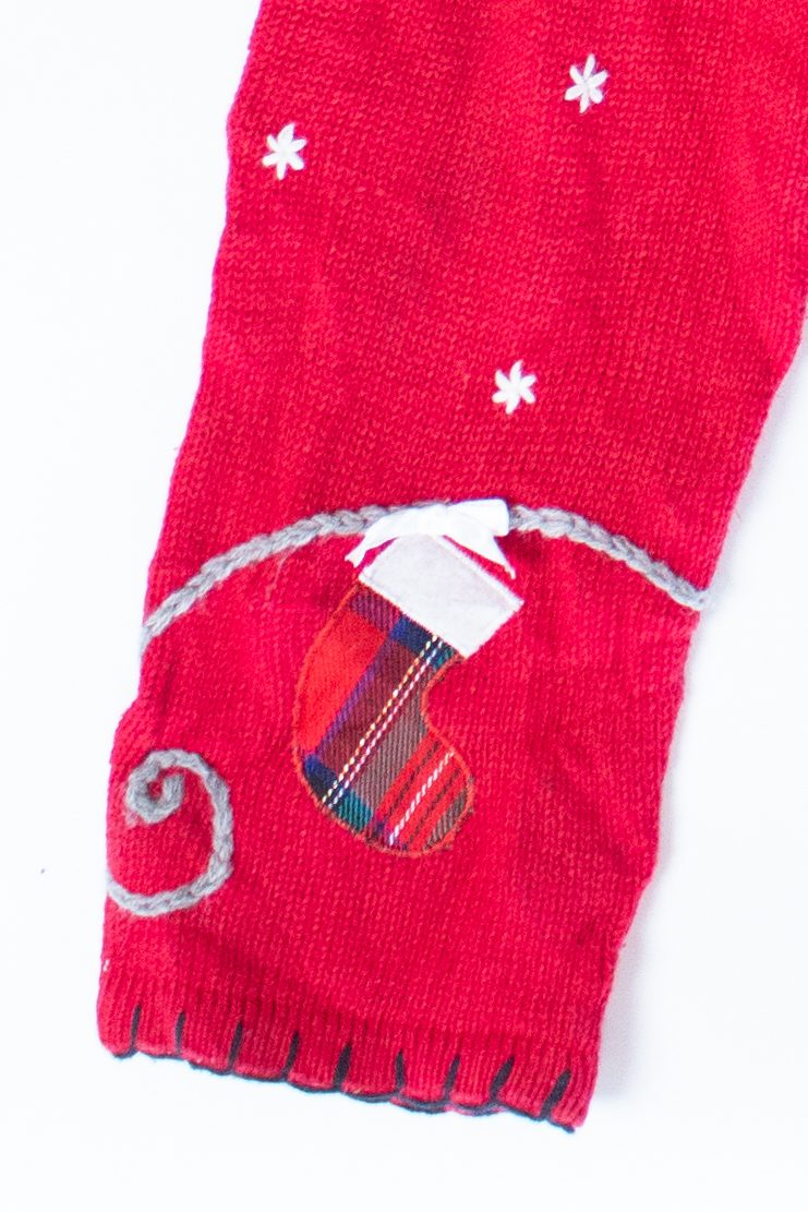 Red Cat Stockings Christmas Cardigan (1990s)