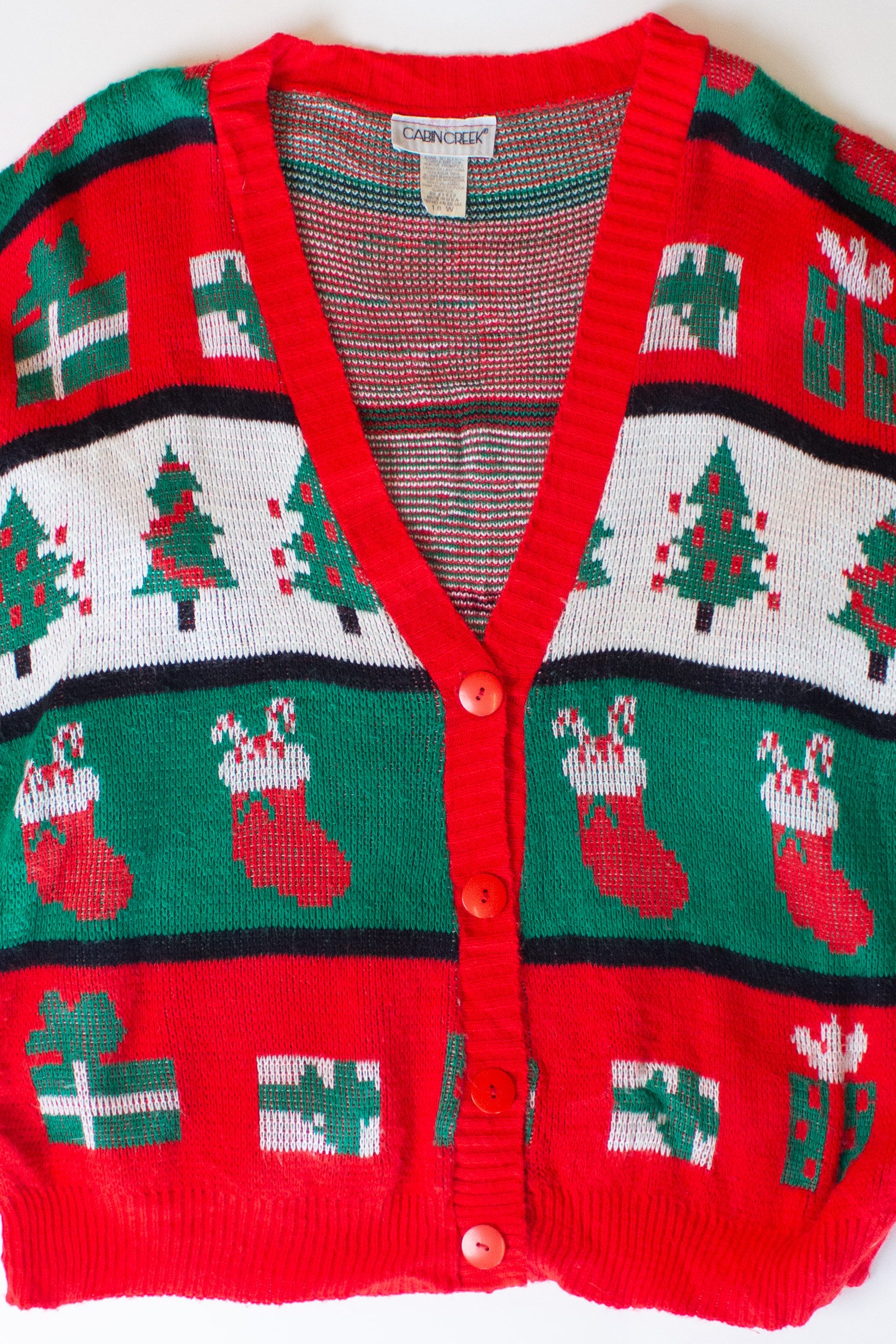 Vintage Cabin Creek Stripes Christmas Cardigan (1990s)