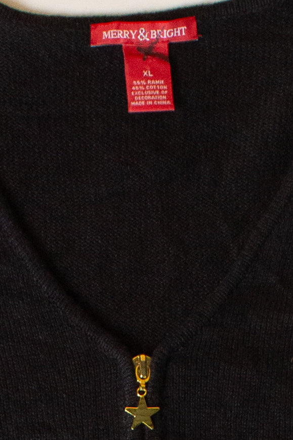 Vintage Santa & Horse Ugly Christmas Cardigan (2000s)