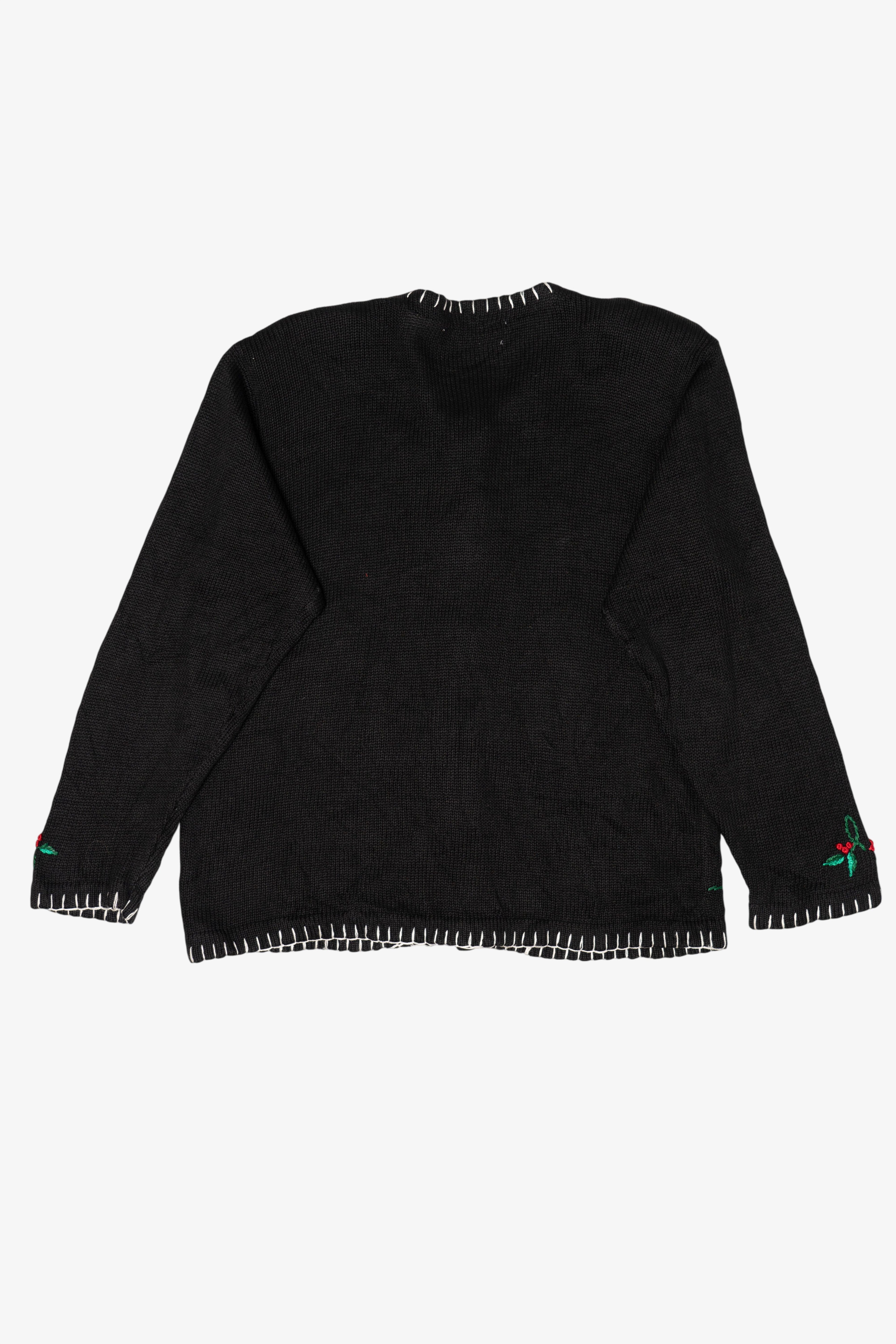 Vintage Black Nutcrackers Ugly Christmas Cardigan (1990s)