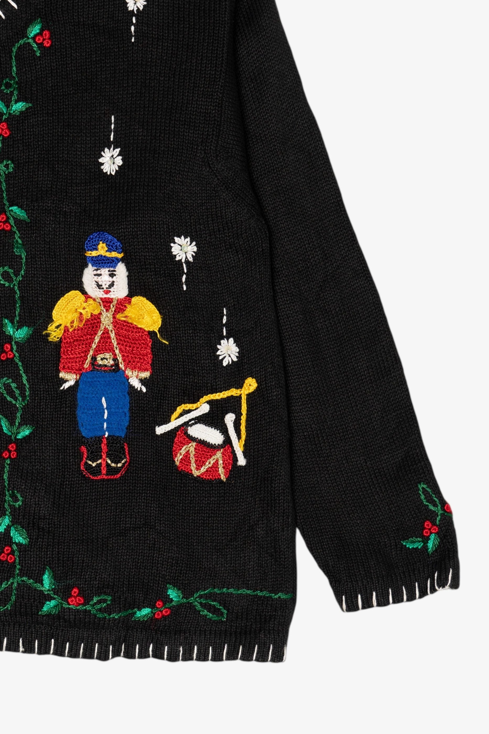Vintage Black Nutcrackers Ugly Christmas Cardigan (1990s)