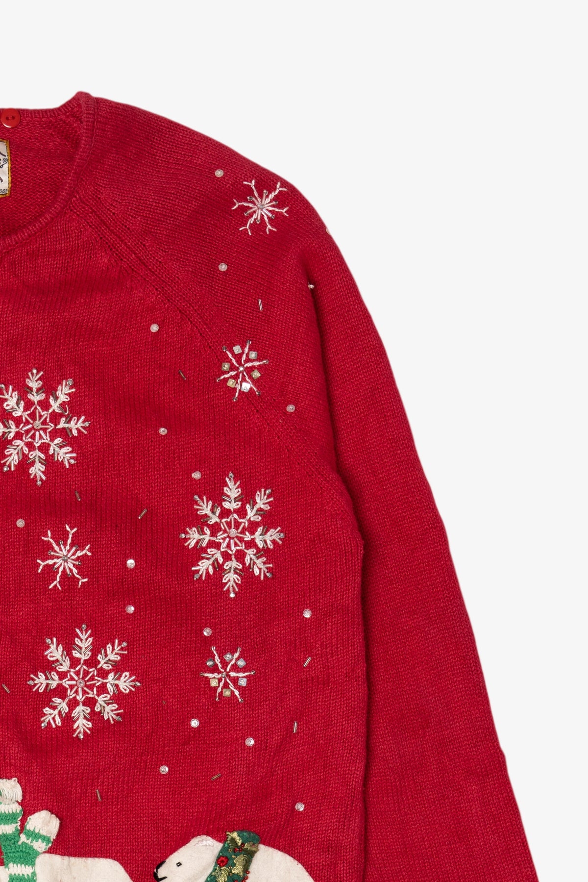 Vintage Red Heirloom Collectible Polar Bears Ugly Christmas Cardigan (2000s)