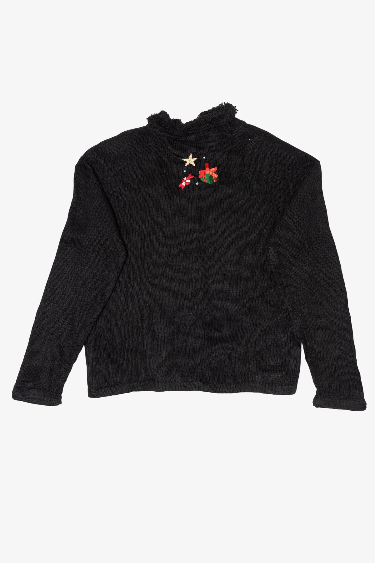 Vintage Black Carolina Colours Santas Ugly Christmas Cardigan (2000s)