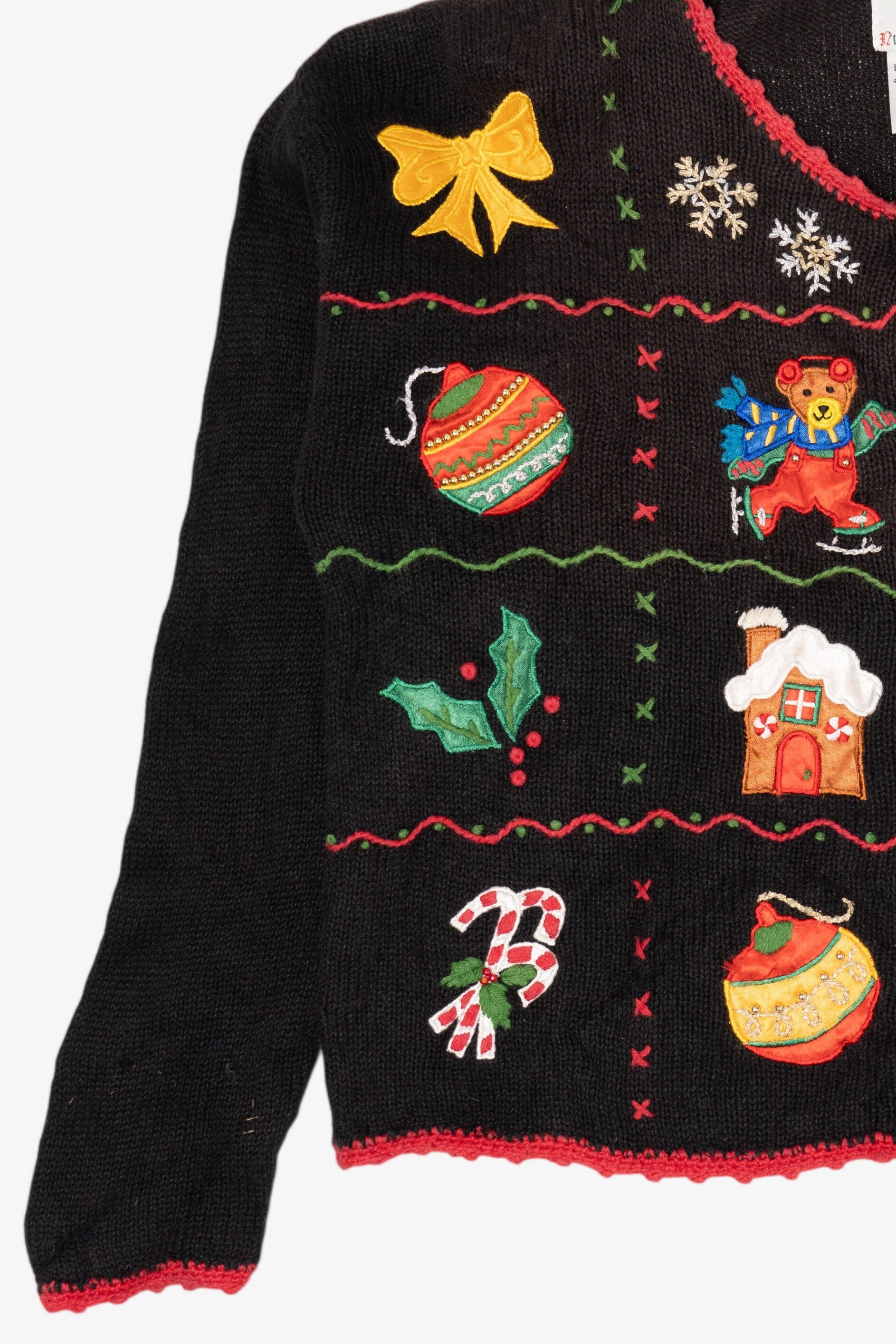 Vintage Black Nutcracker Ugly Christmas Cardigan (1990s)