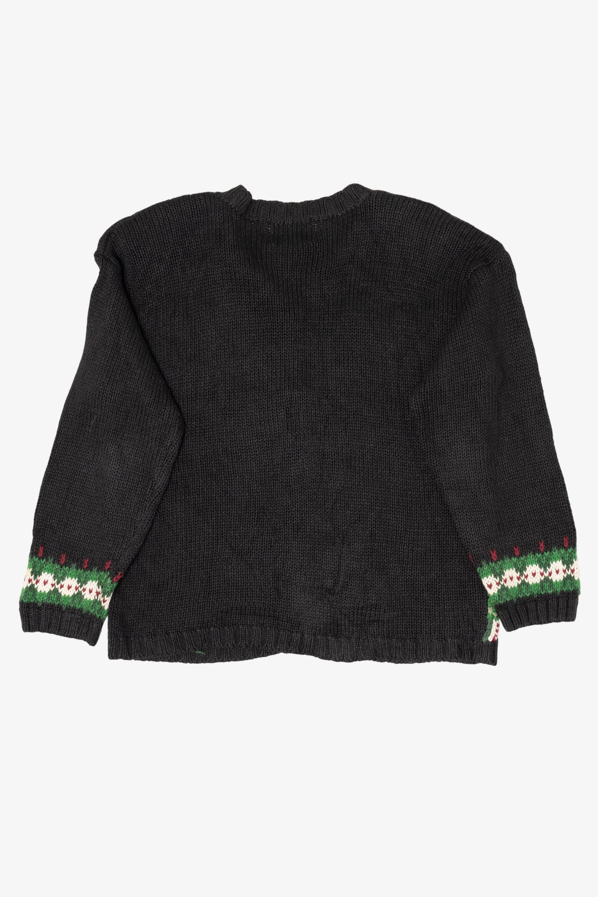 Vintage Black Heirloom Collectibles "Noel" Ugly Christmas Cardigan (1990s)