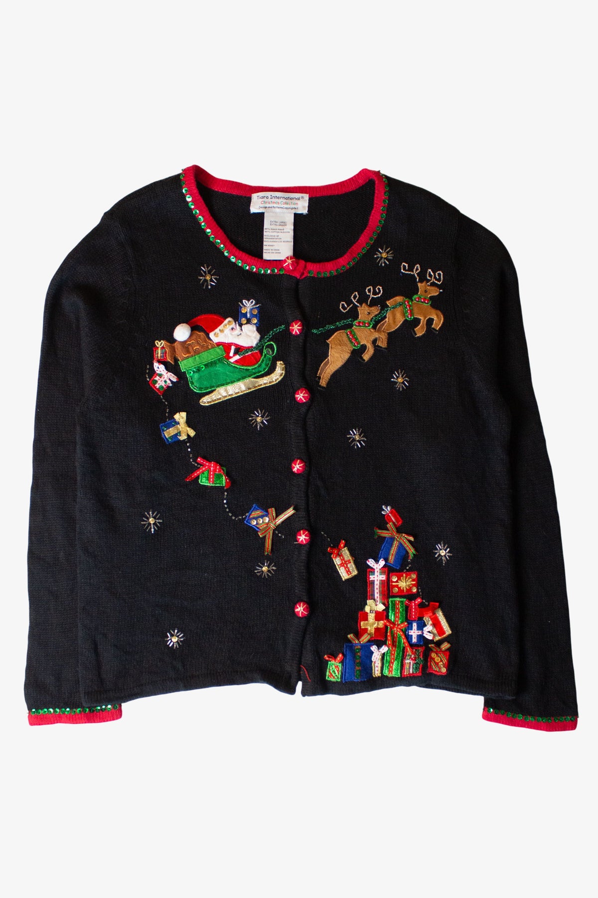Vintage Reindeer Presents Christmas Cardigan (1990s)