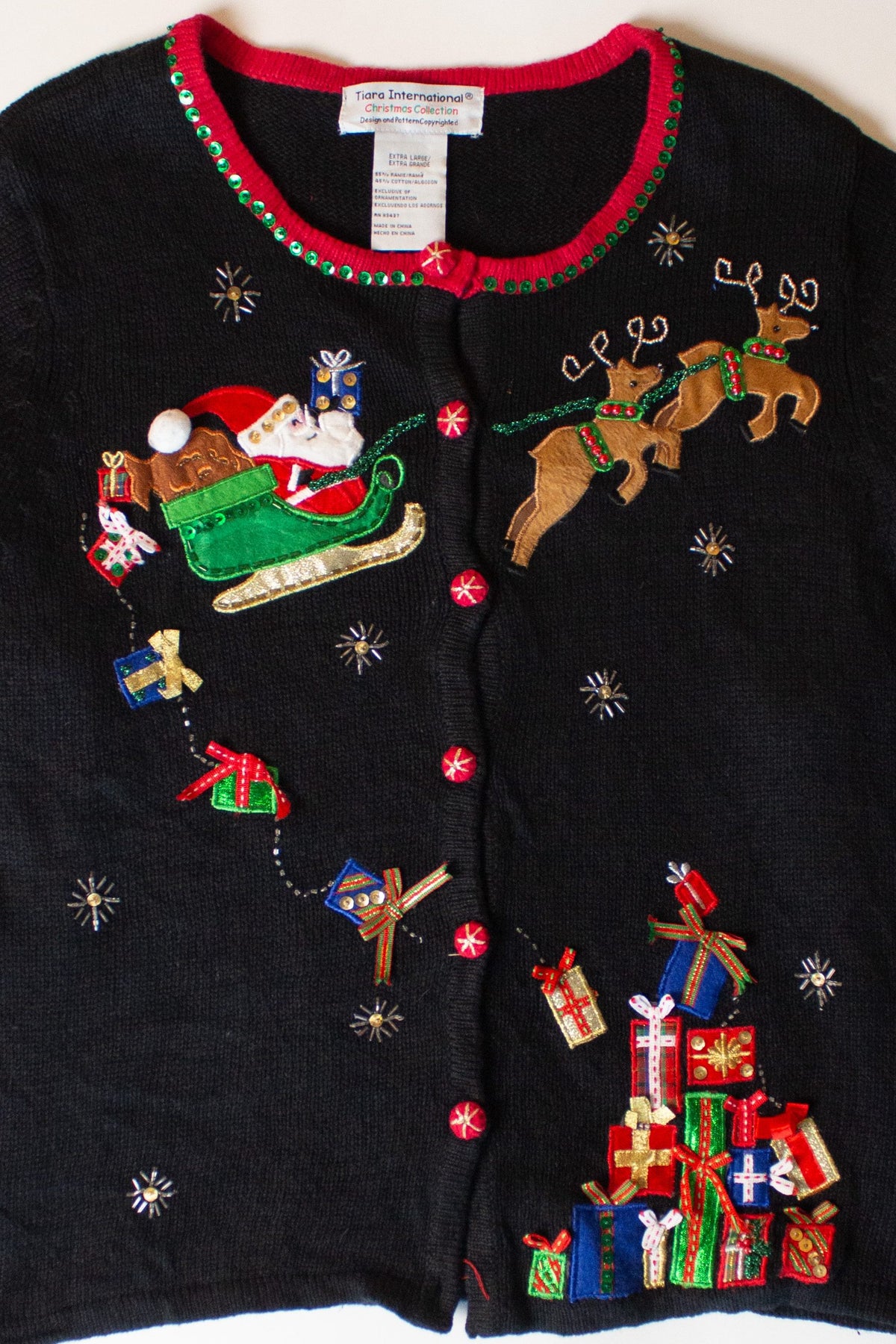 Vintage Reindeer Presents Christmas Cardigan (1990s)