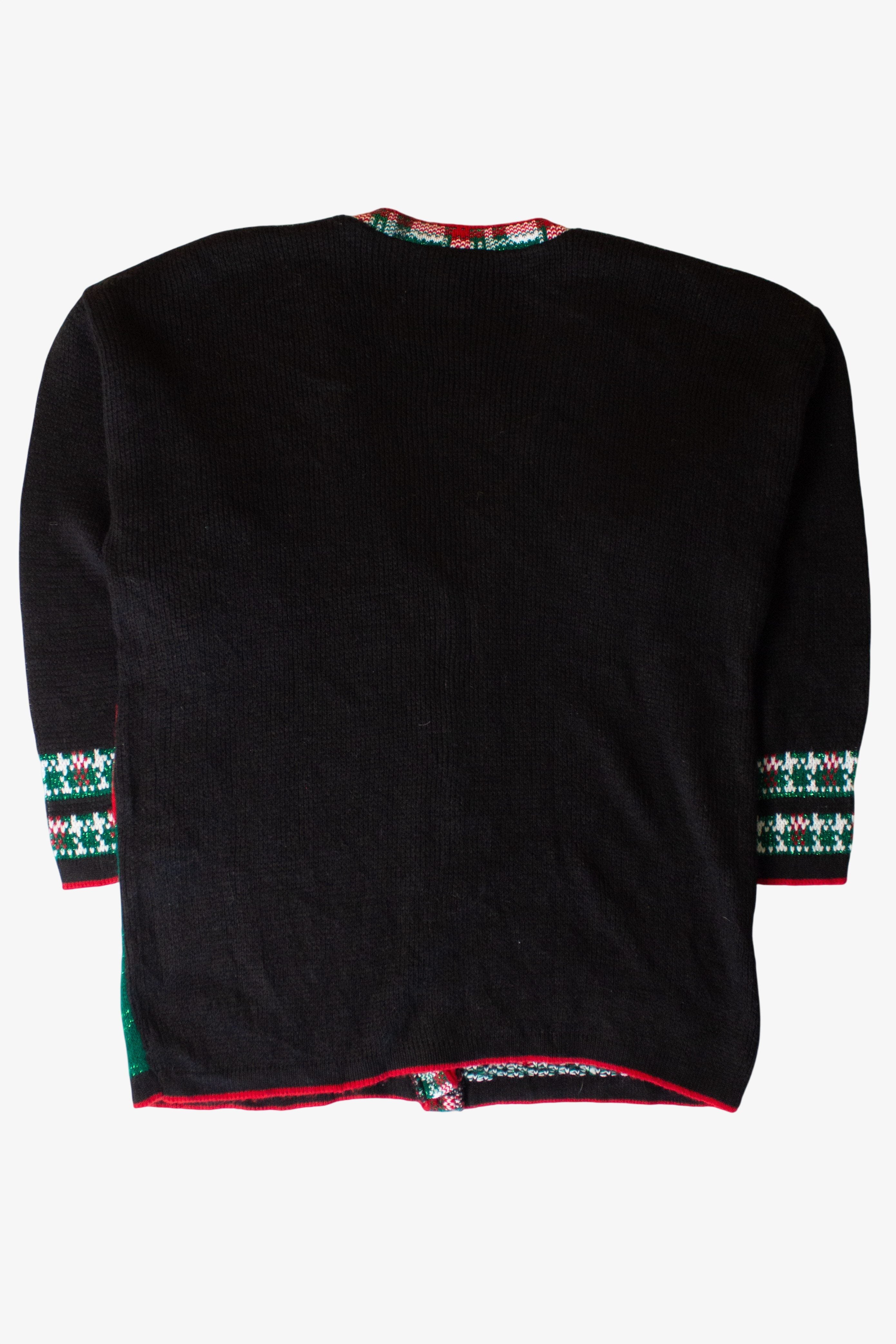 Vintage Black Pattern Ugly Christmas Cardigan (1990s)