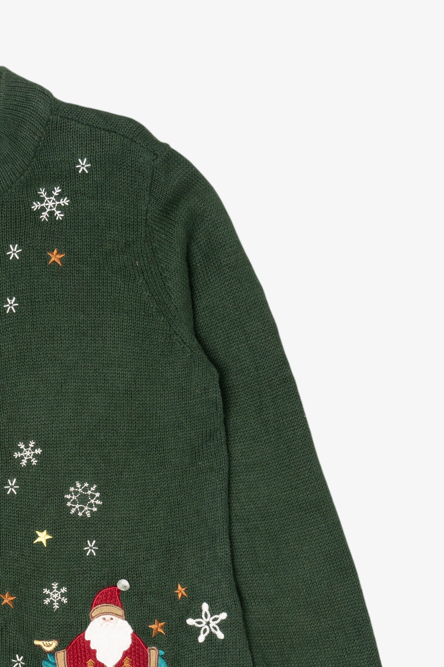 Green Christopher & Banks Santa Ugly Christmas Cardigan (2010s)
