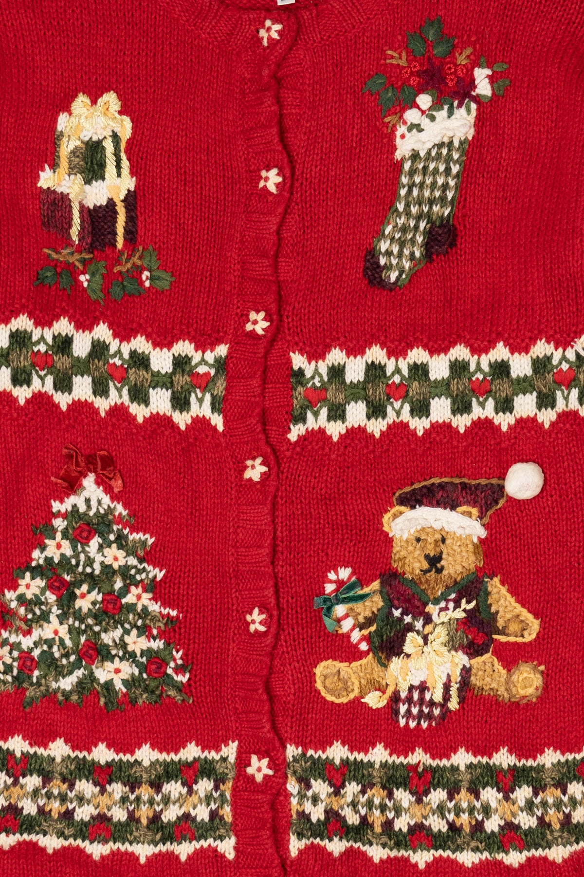 Vintage Red Croft & Barrow Ugly Christmas Cardigan (2000s)