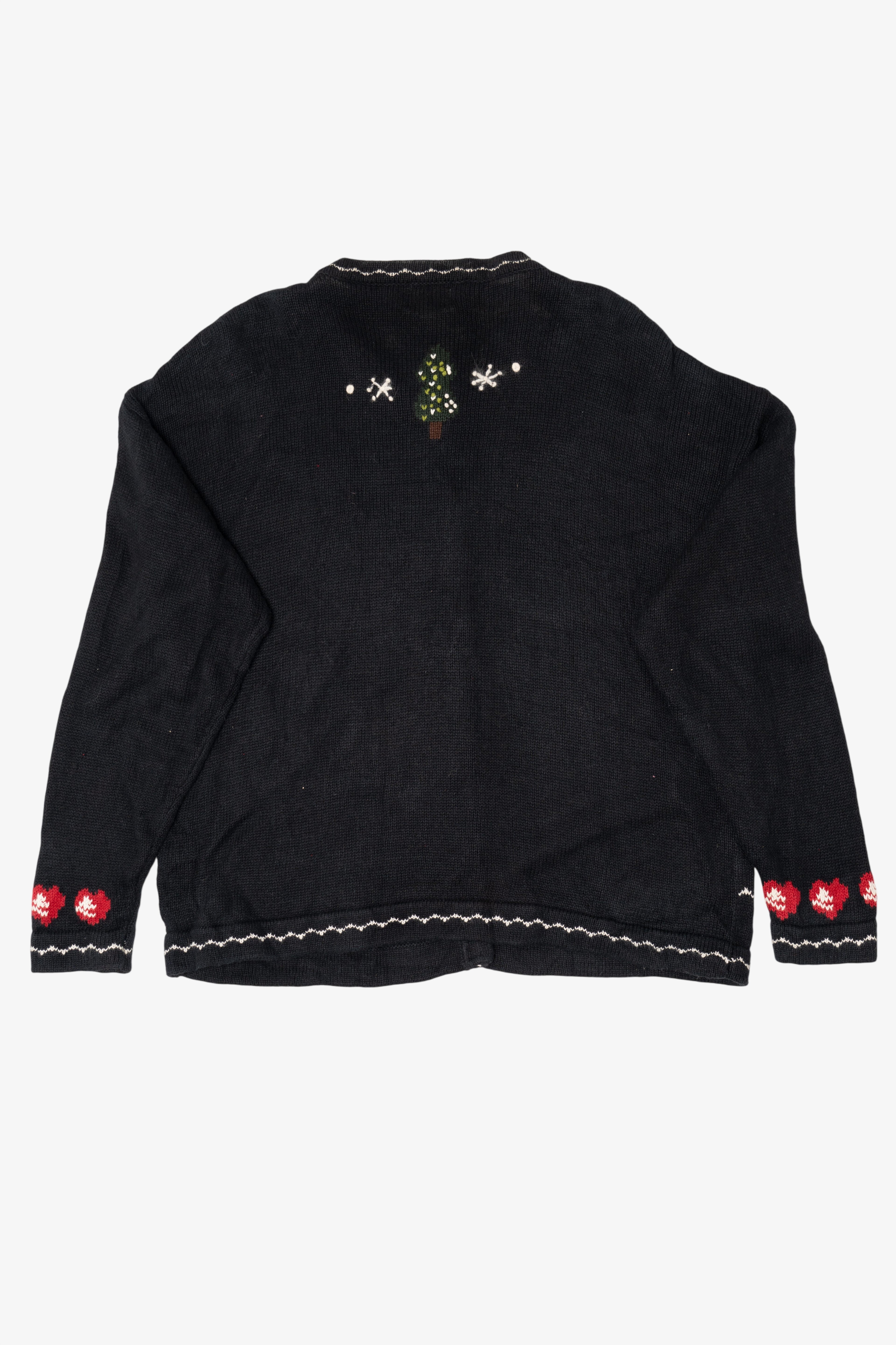 Vintage Black Nutcracker Angels Ugly Christmas Cardigan (1990s)