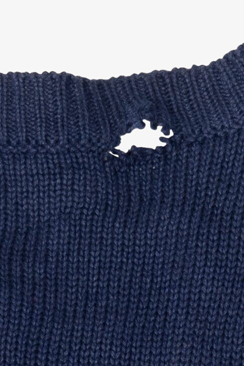 Vintage Navy Blue Susan Bristol Ugly Christmas Cardigan (1990s)