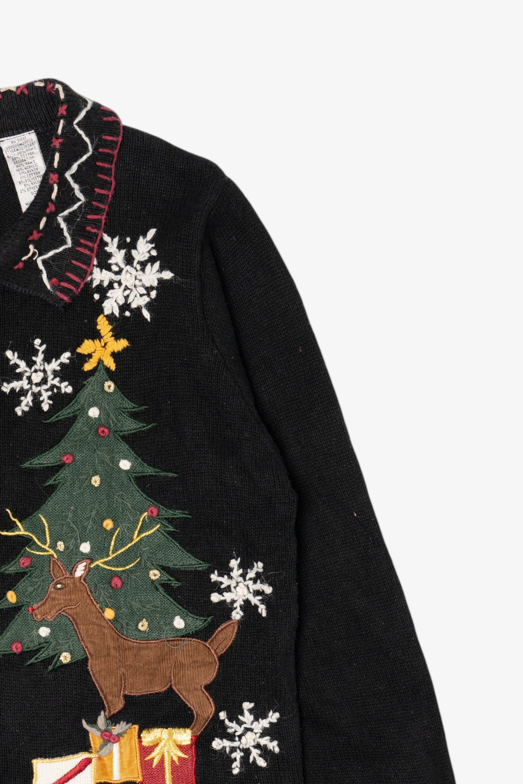 Vintage Black Victoria Jones Santa Ugly Christmas Cardigan (2000s)