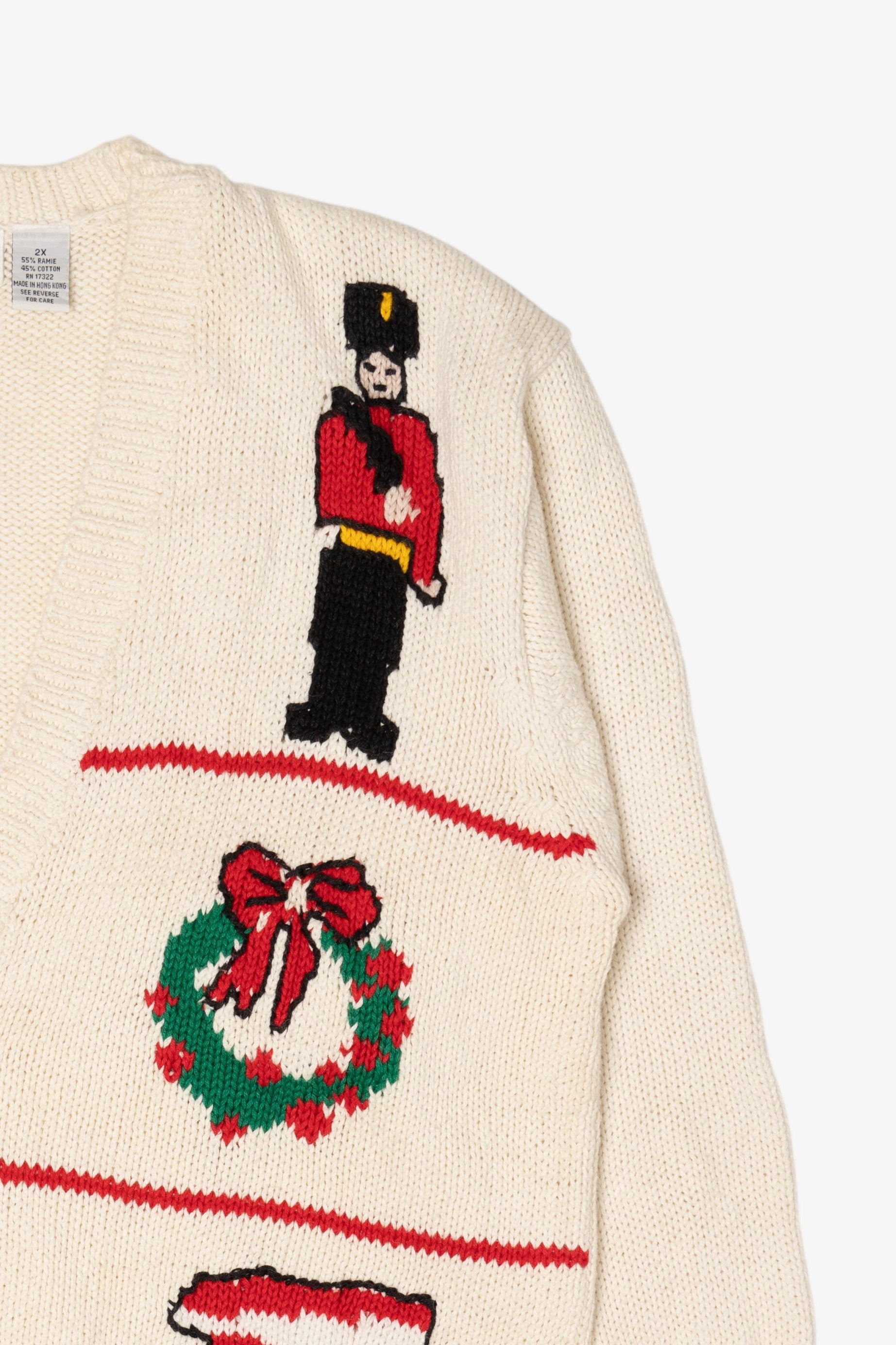 Vintage White Amanda Scott Ugly Christmas Cardigan (1990s)