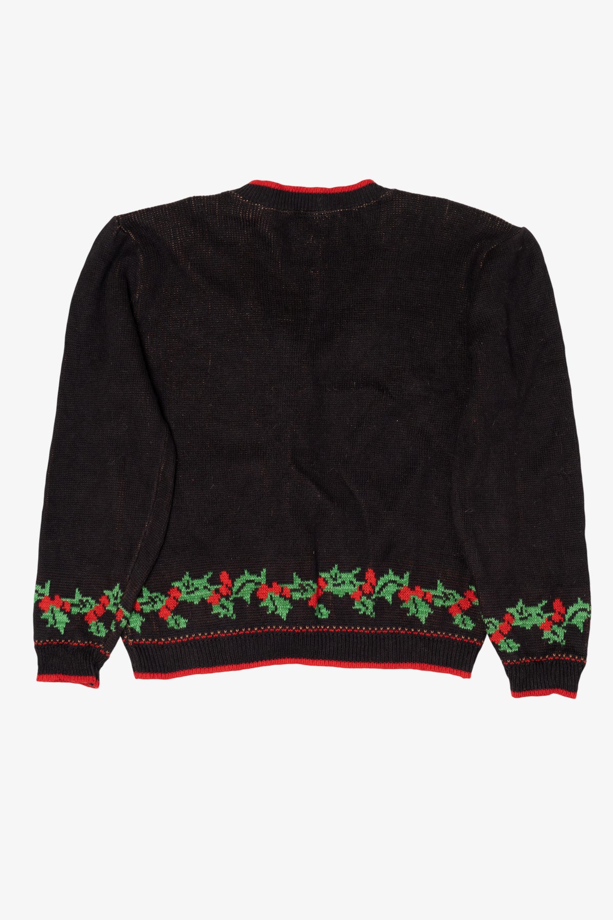Vintage Black Touchy Subject Teddy Bears Ugly Christmas Cardigan (1980s)