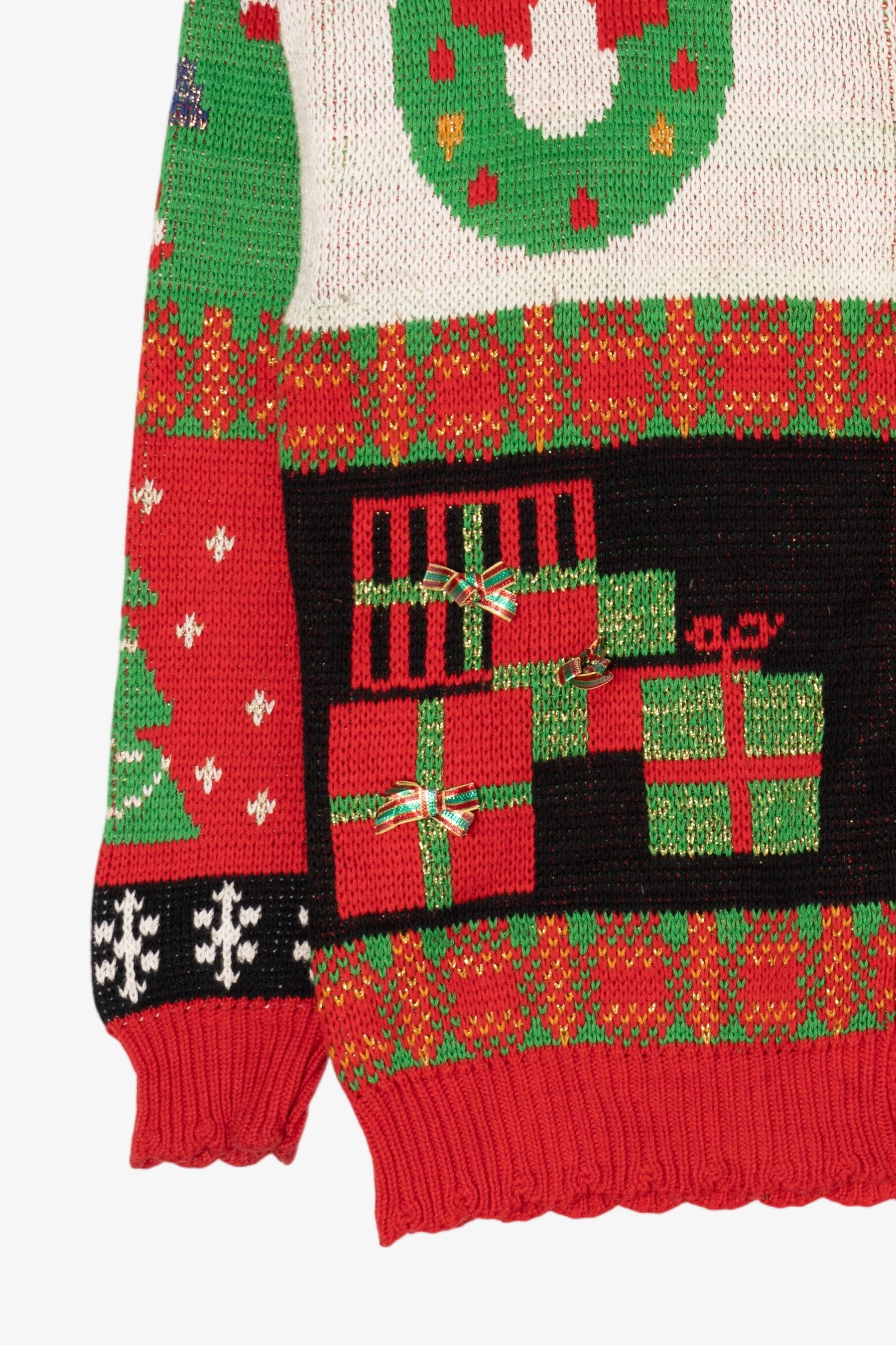 Vintage Red Sweater Loft Ugly Christmas Cardigan (1990s)