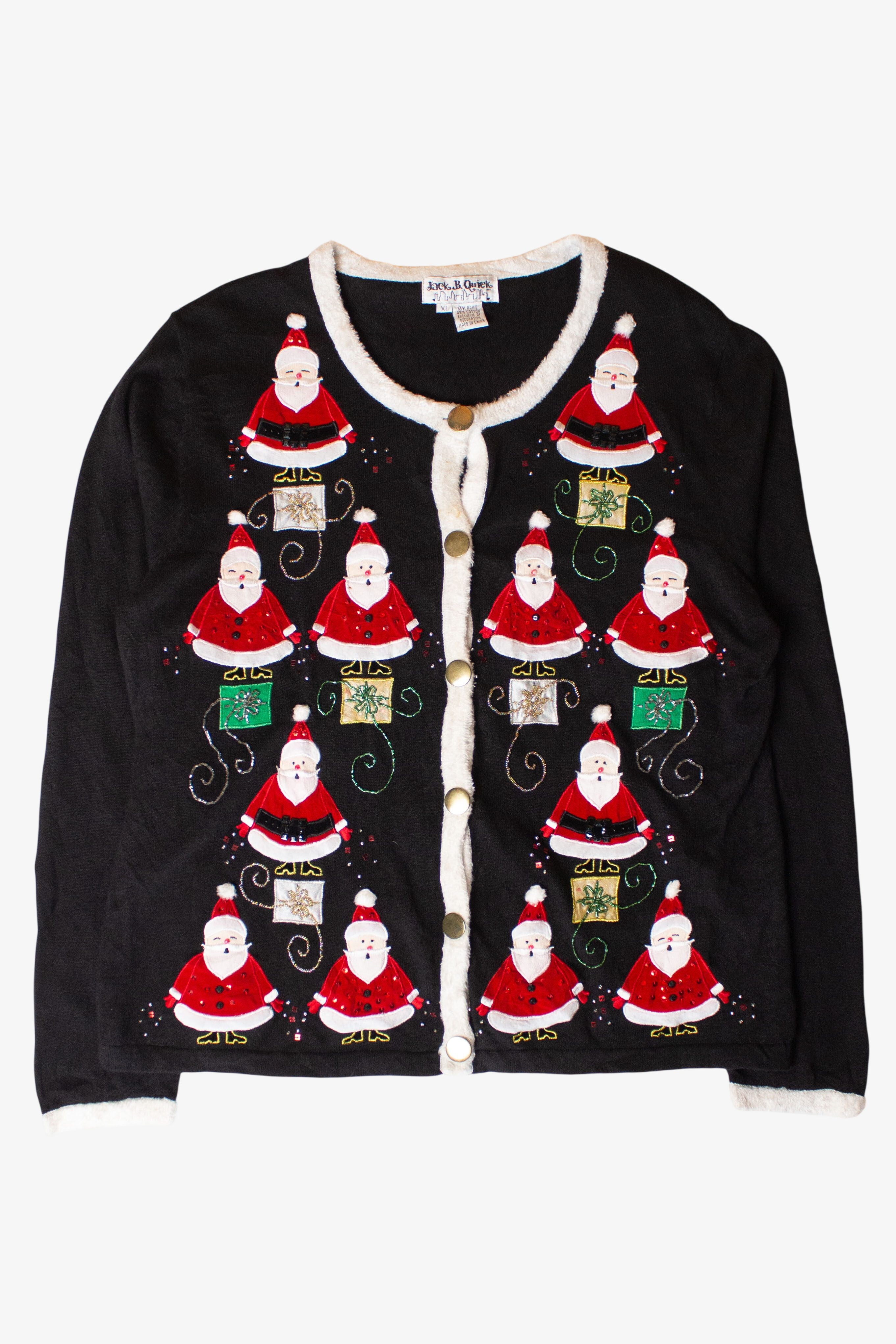 Vintage Santa Pyramids Ugly Christmas Cardigan (1990s)