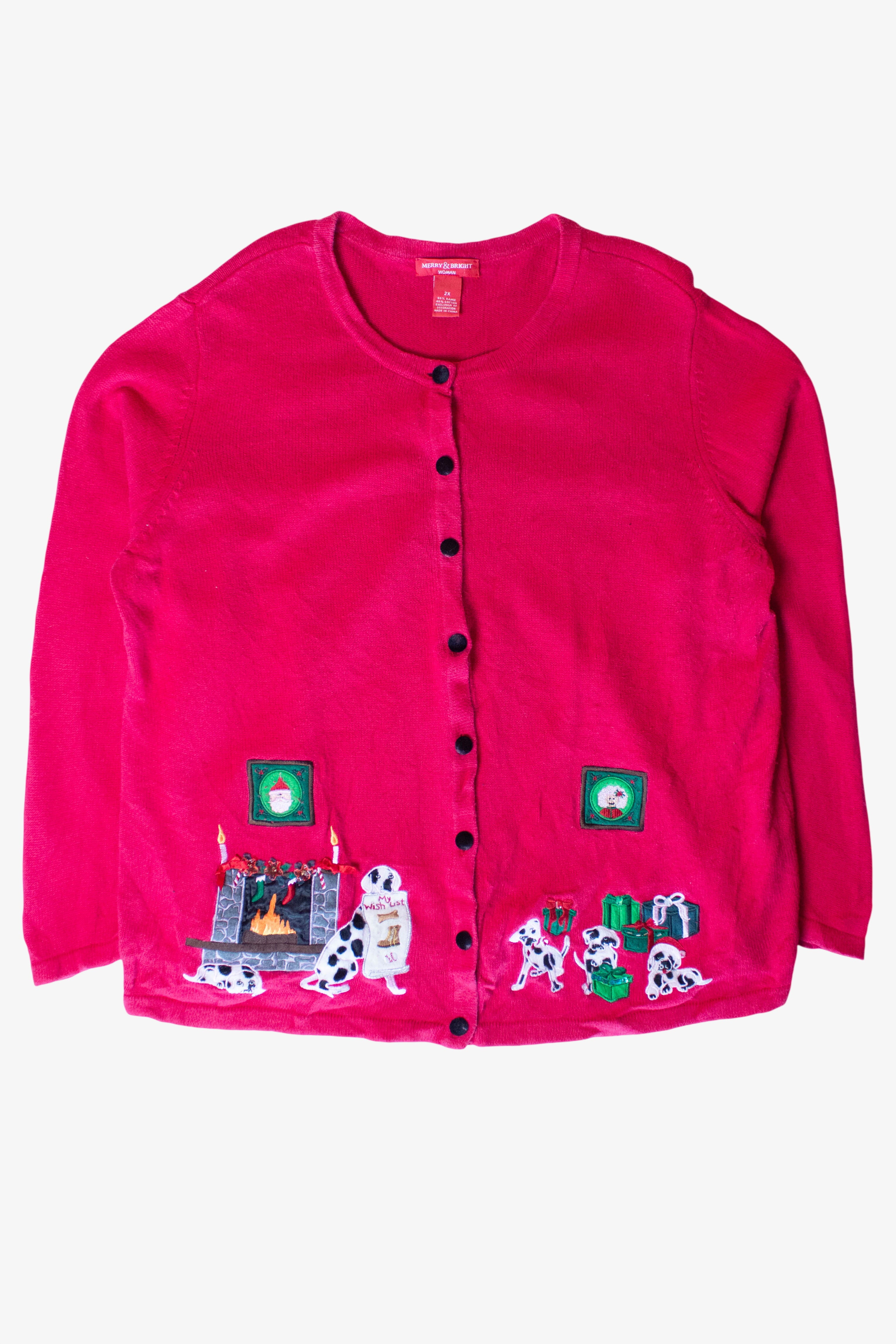 Vintage Dalmatians Wish List Christmas Cardigan (2000s)
