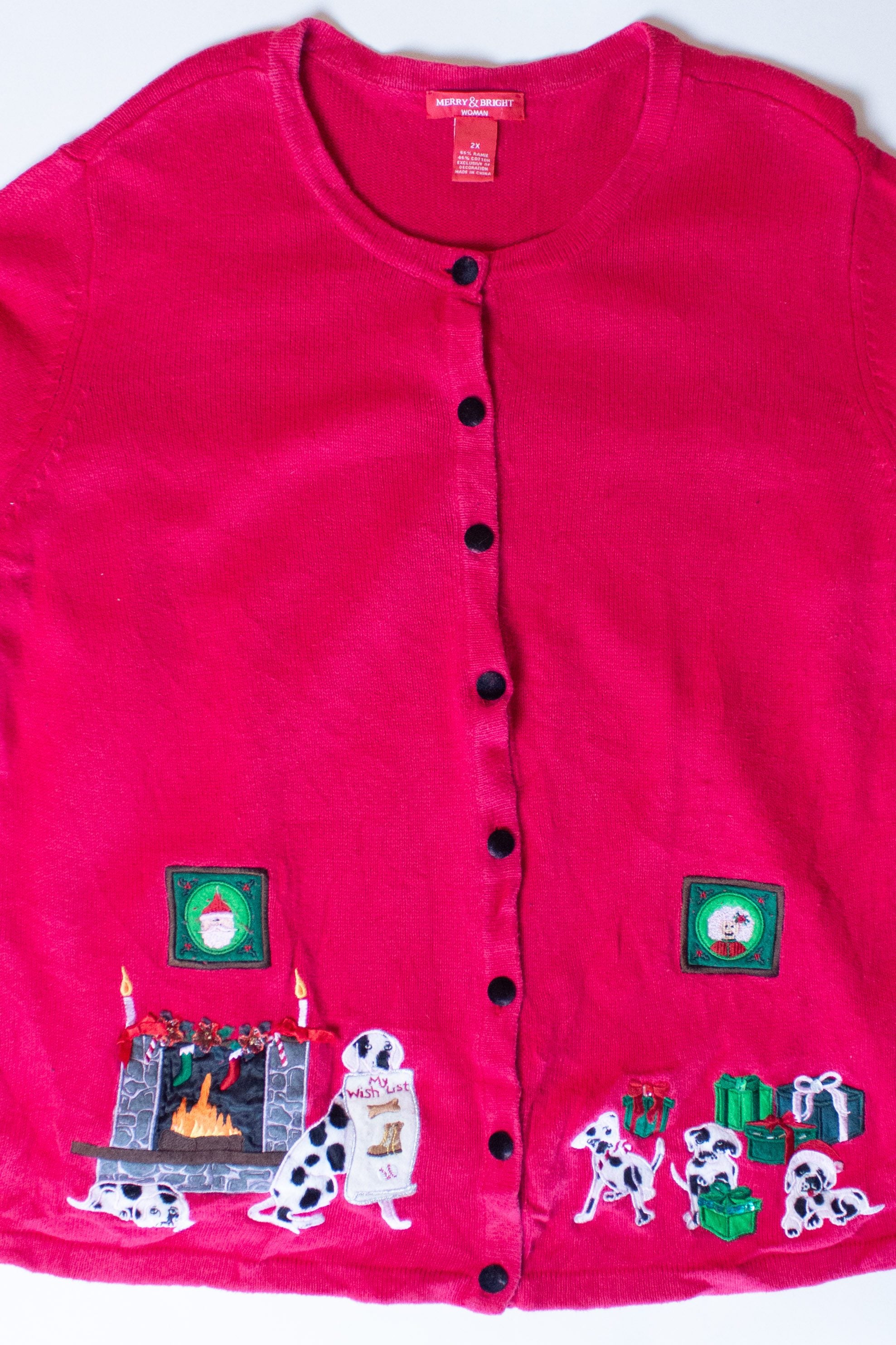 Vintage Dalmatians Wish List Christmas Cardigan (2000s)