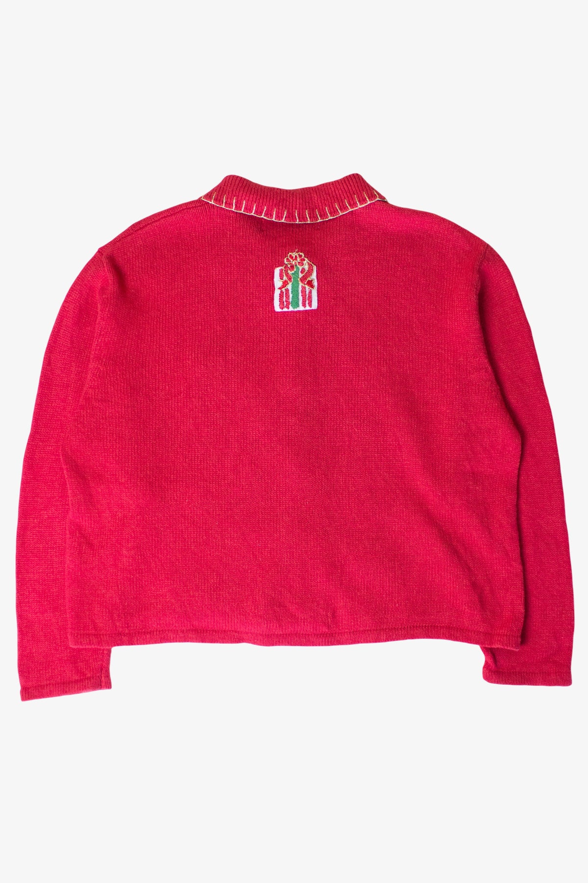 Vintage Red Gift Stacks Christmas Cardigan (1990s)