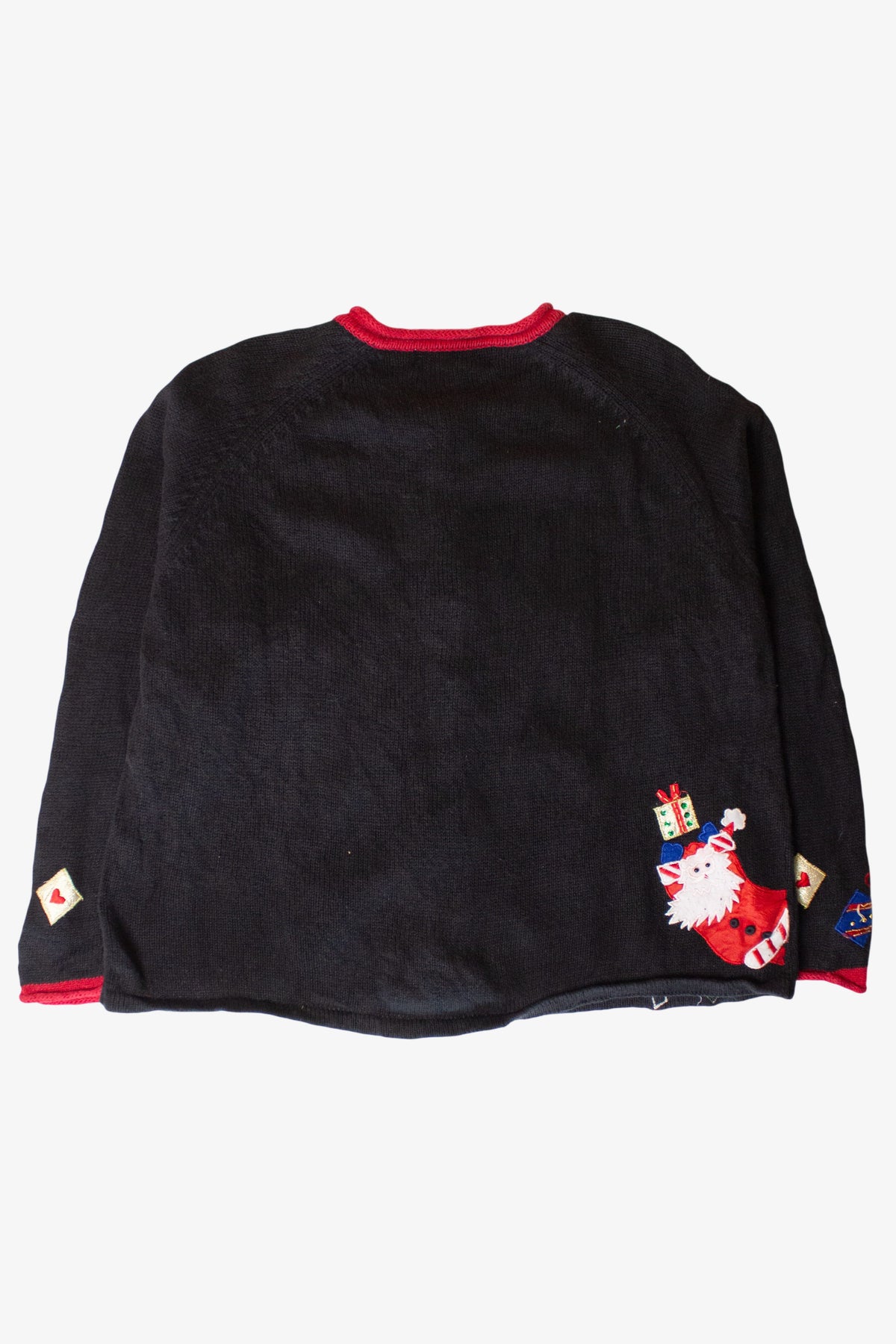 Vintage Peeking Santas Christmas Cardigan (2000s)