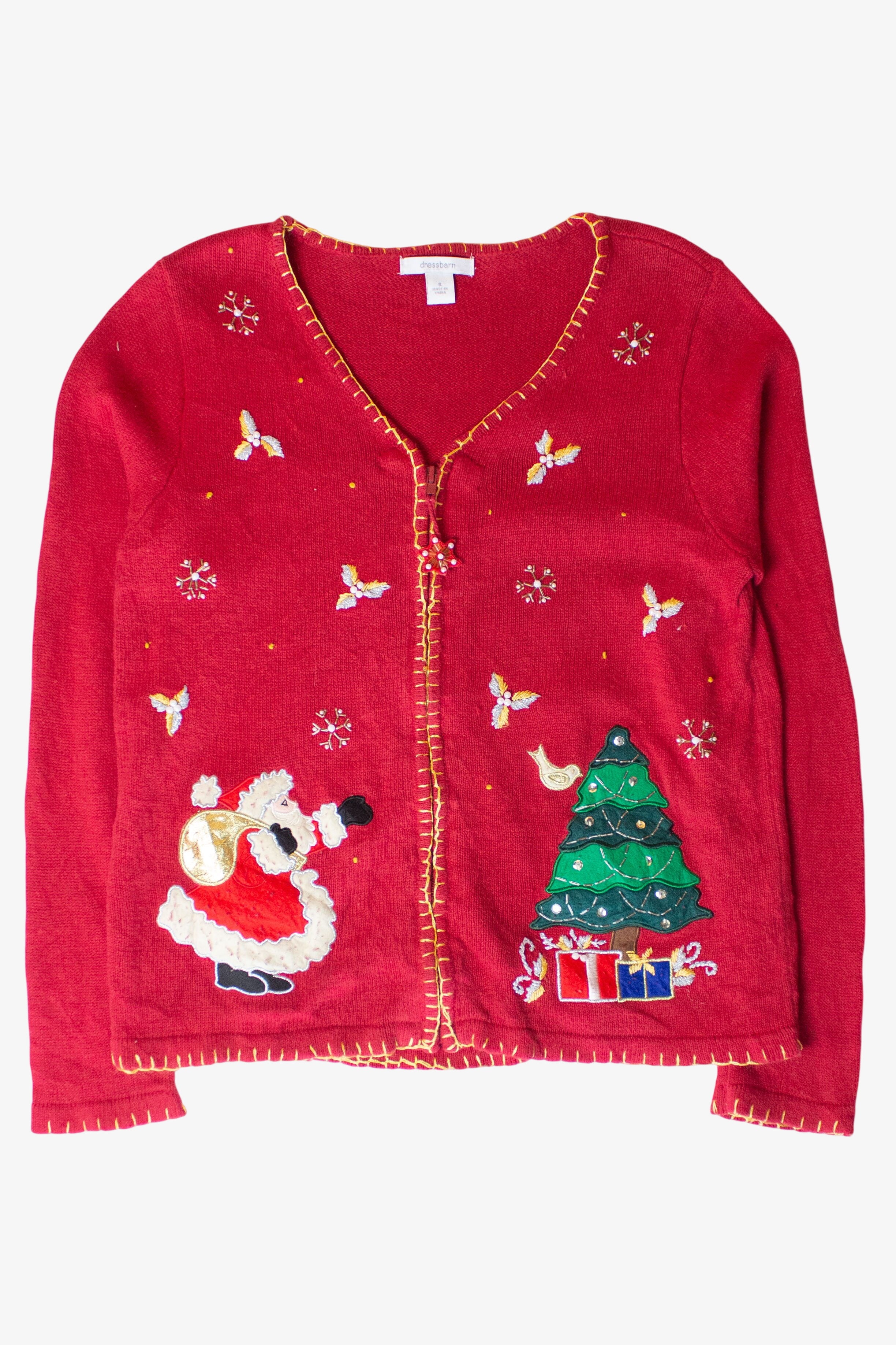 Vintage Santa & Tree Christmas Cardigan (2000s)