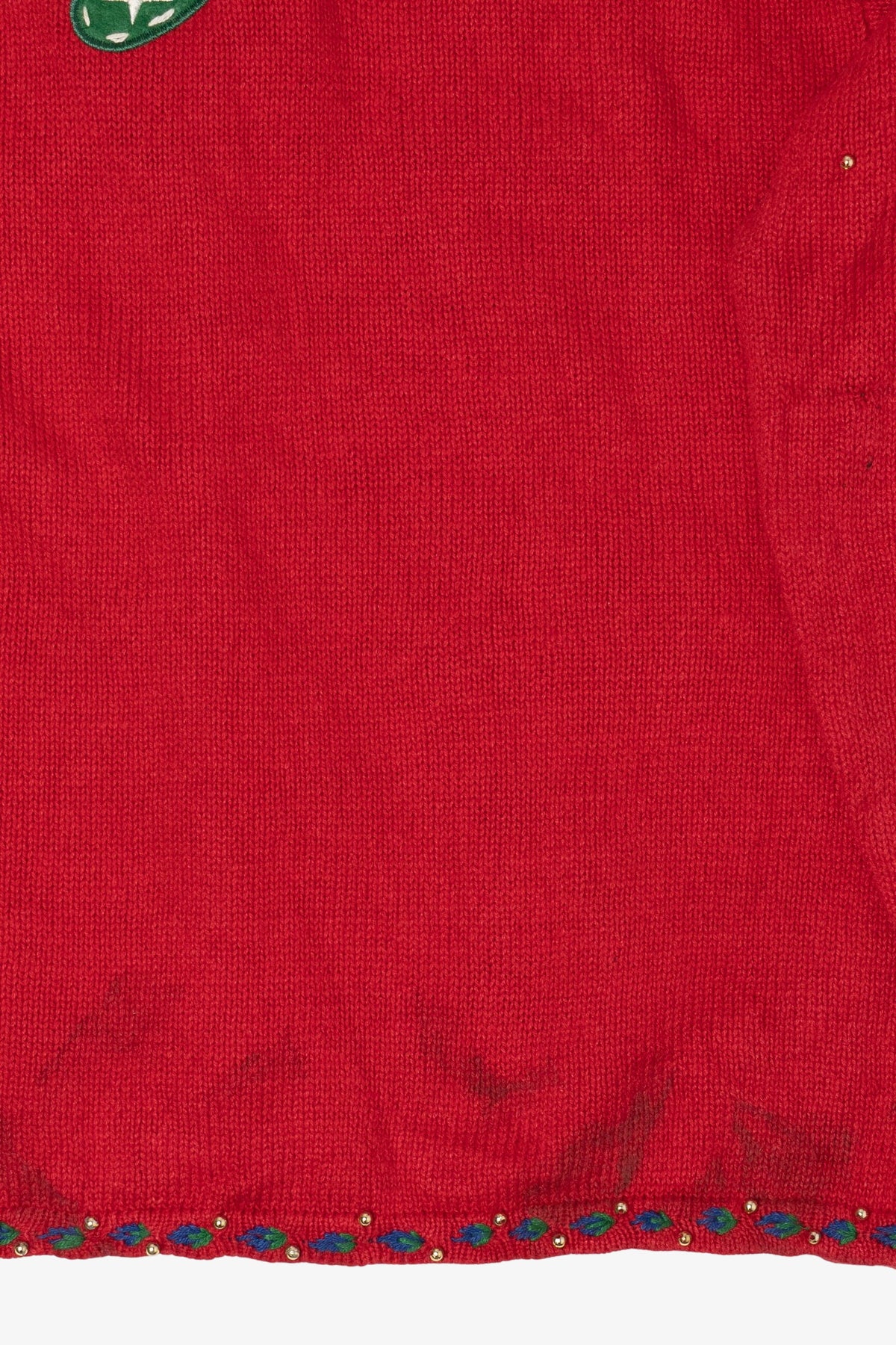 Vintage Red Hampshire Studio Stockings Ugly Christmas Cardigan (1990s)