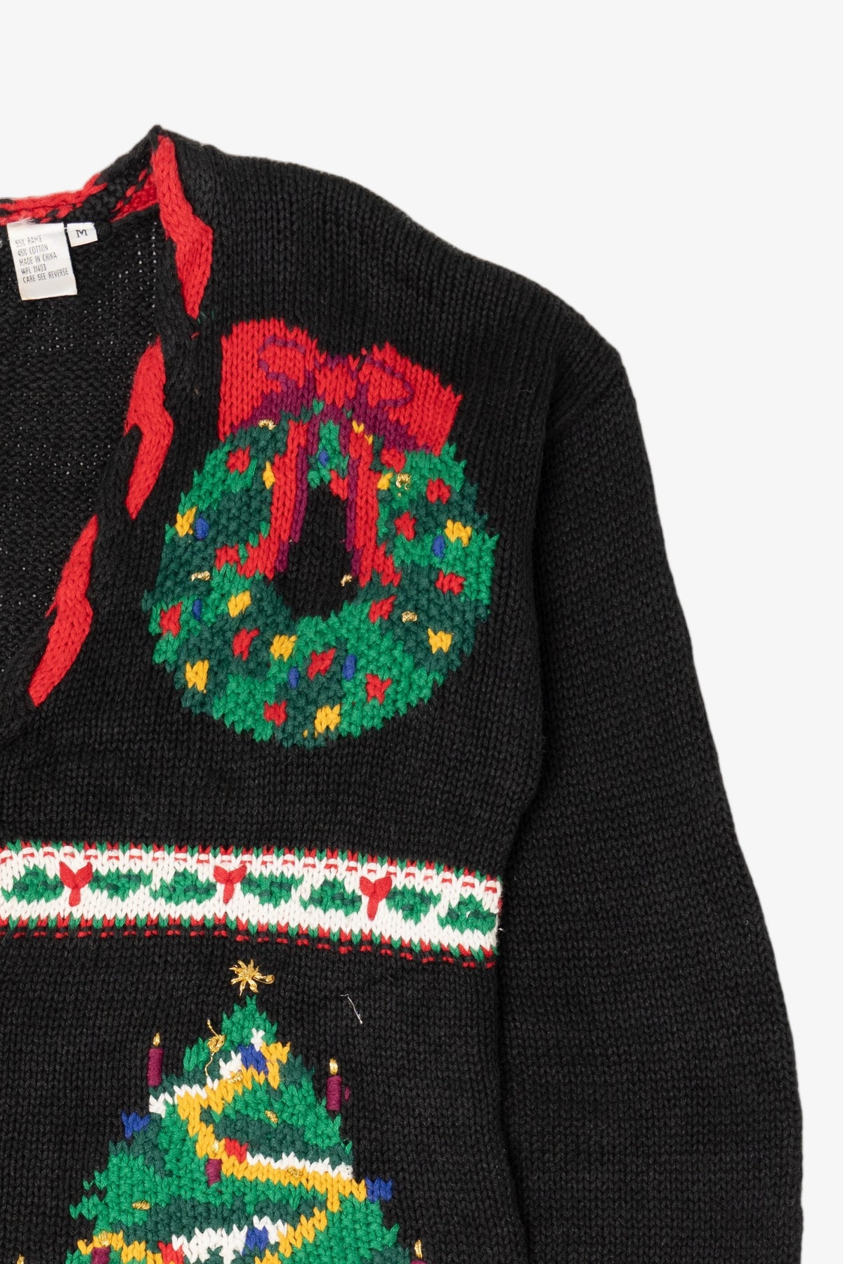 Vintage Black Hasting & Smith Ugly Christmas Cardigan (1990s)
