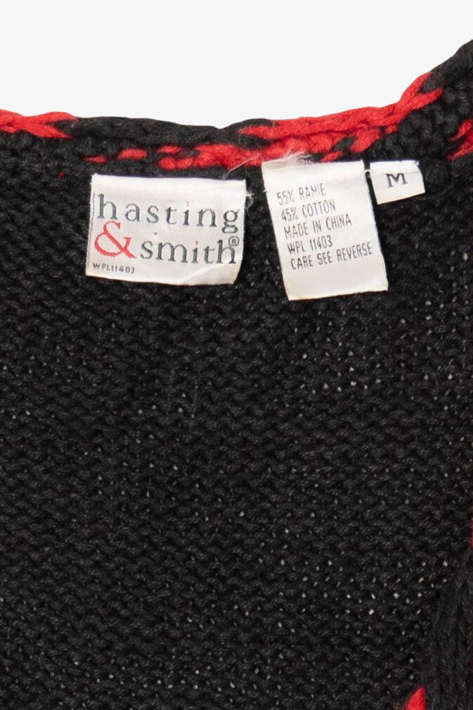 Vintage Black Hasting & Smith Ugly Christmas Cardigan (1990s)