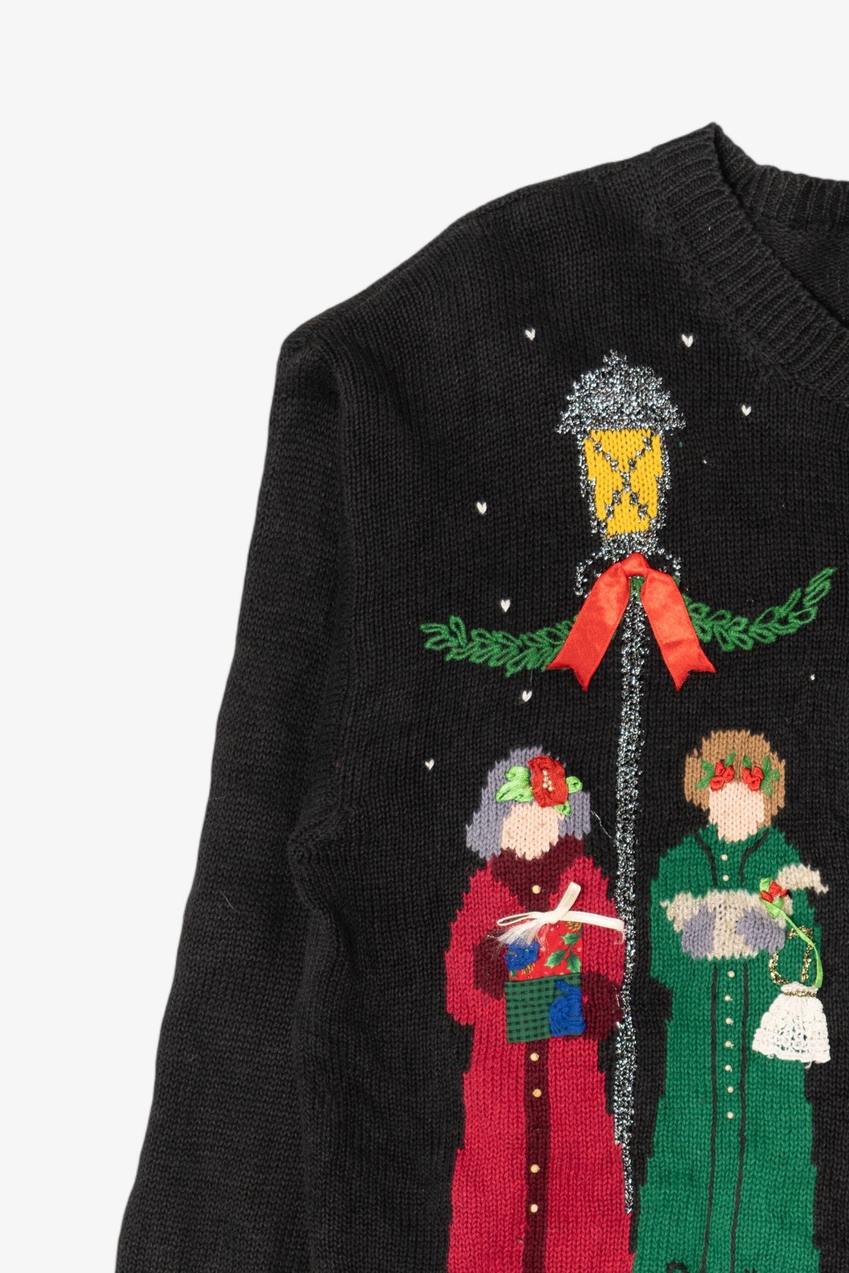 Vintage Black Susan Bristol Caroling Ugly Christmas Cardigan (1990s)