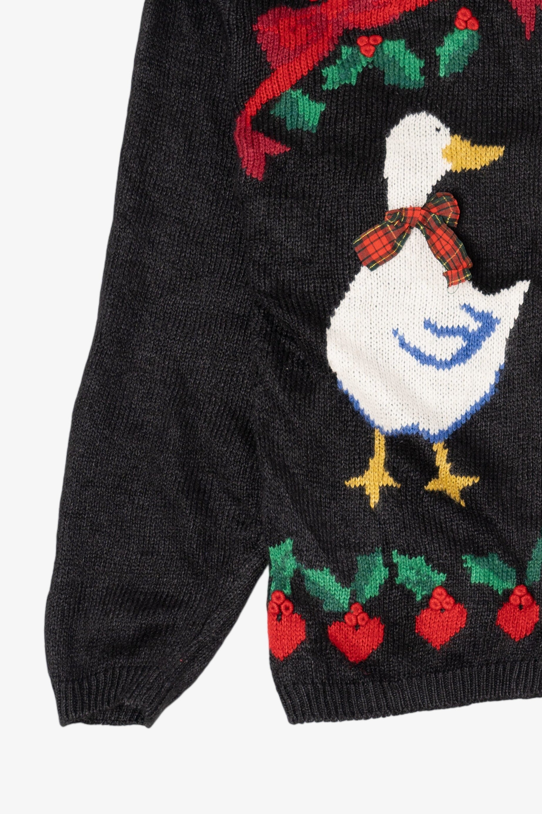 Vintage Black Jantzen Geese Ugly Christmas Cardigan (1990s)