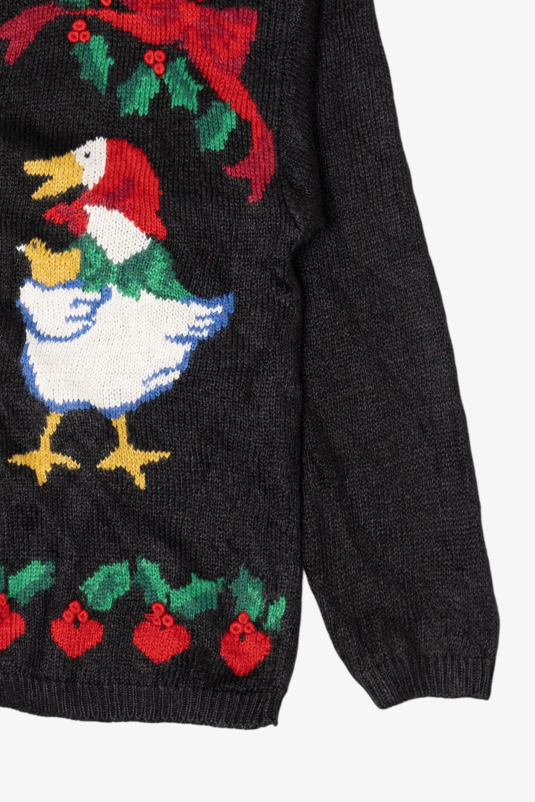 Vintage Black Jantzen Geese Ugly Christmas Cardigan (1990s)