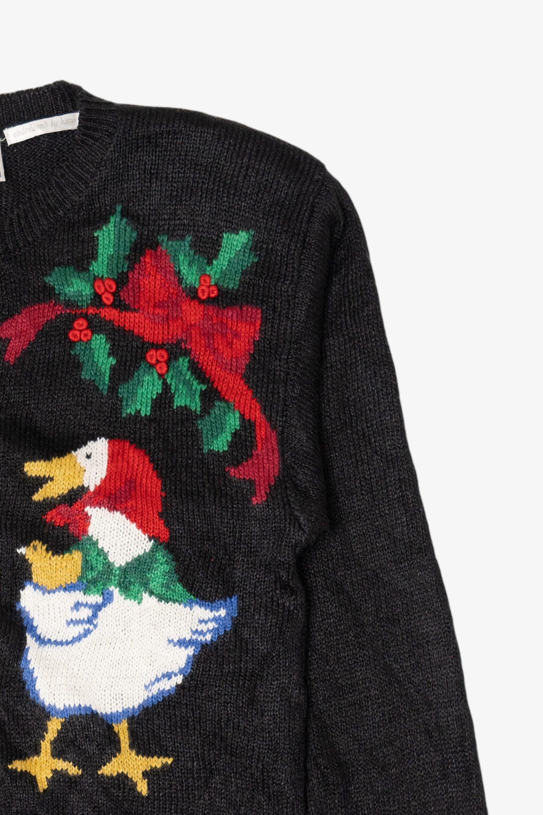 Vintage Black Jantzen Geese Ugly Christmas Cardigan (1990s)