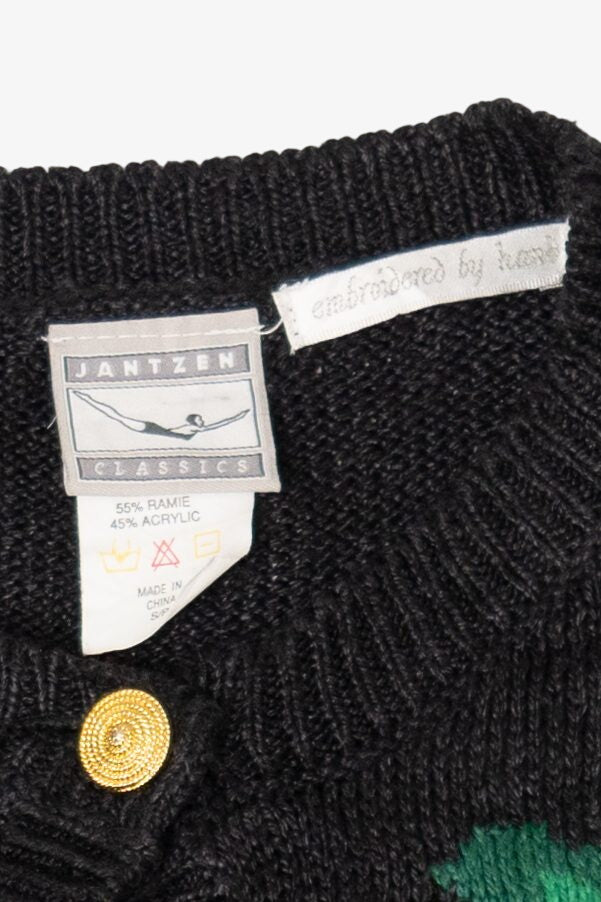 Vintage Black Jantzen Geese Ugly Christmas Cardigan (1990s)