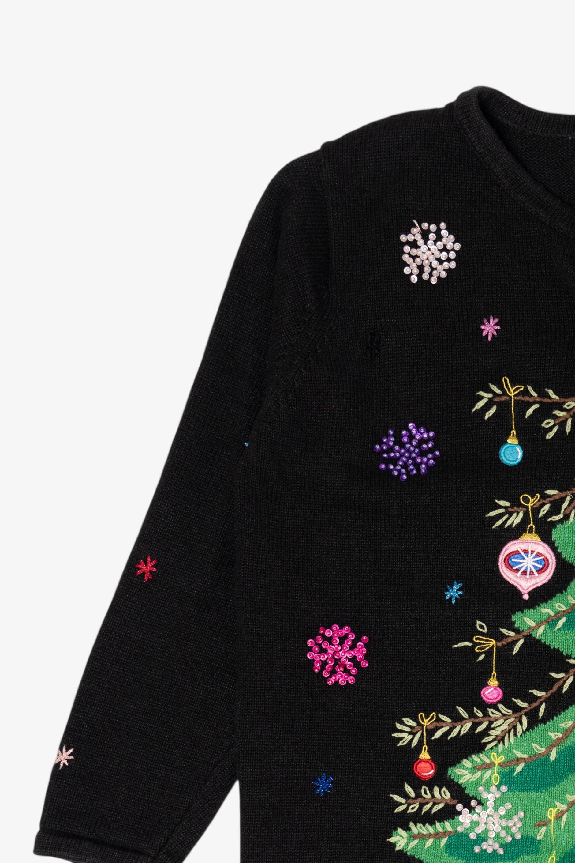 Vintage Karen Scott Ornaments On Tree Ugly Christmas Sweater (2000s)