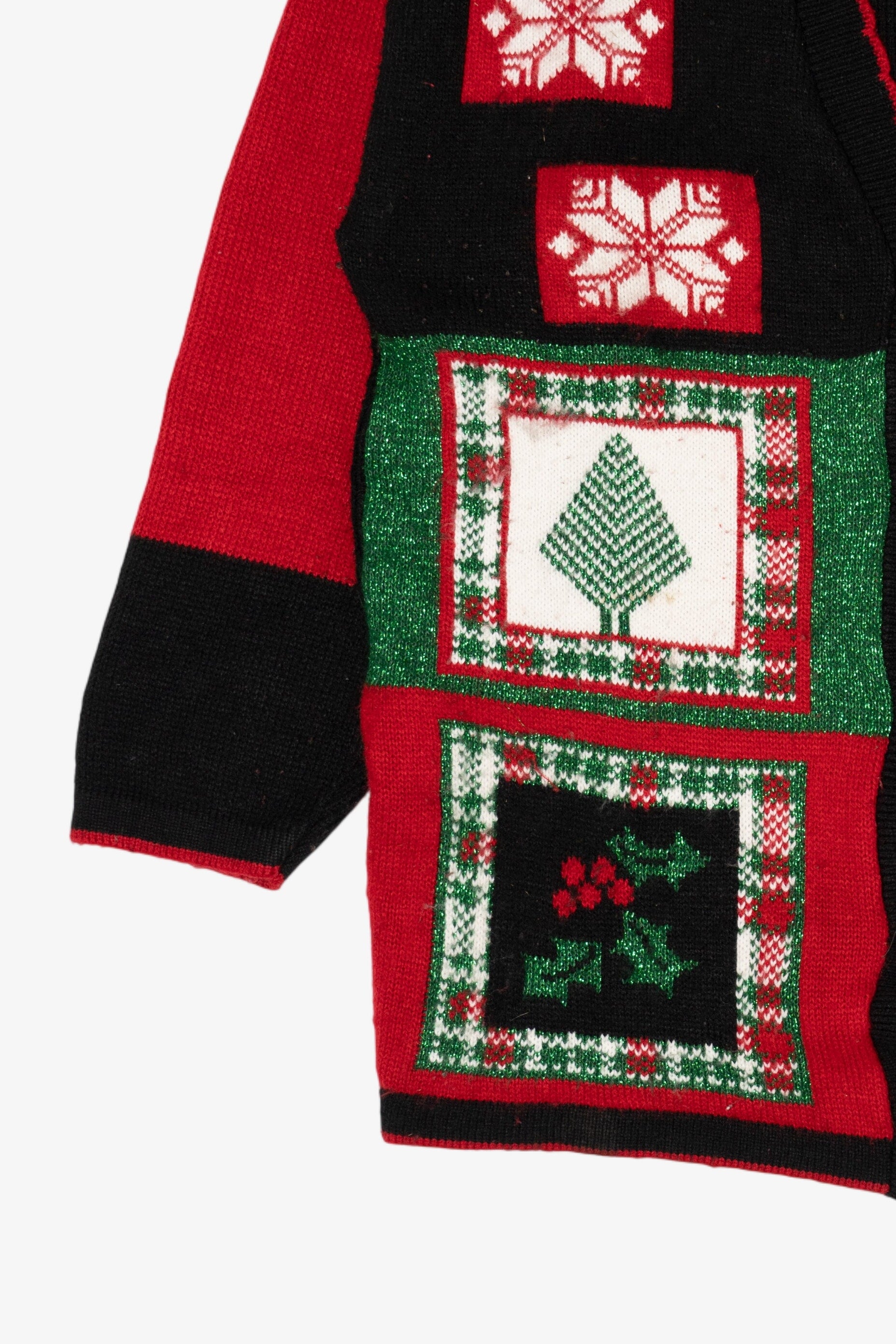 Vintage Black J.J. Poole Ugly Christmas Cardigan (1980s)