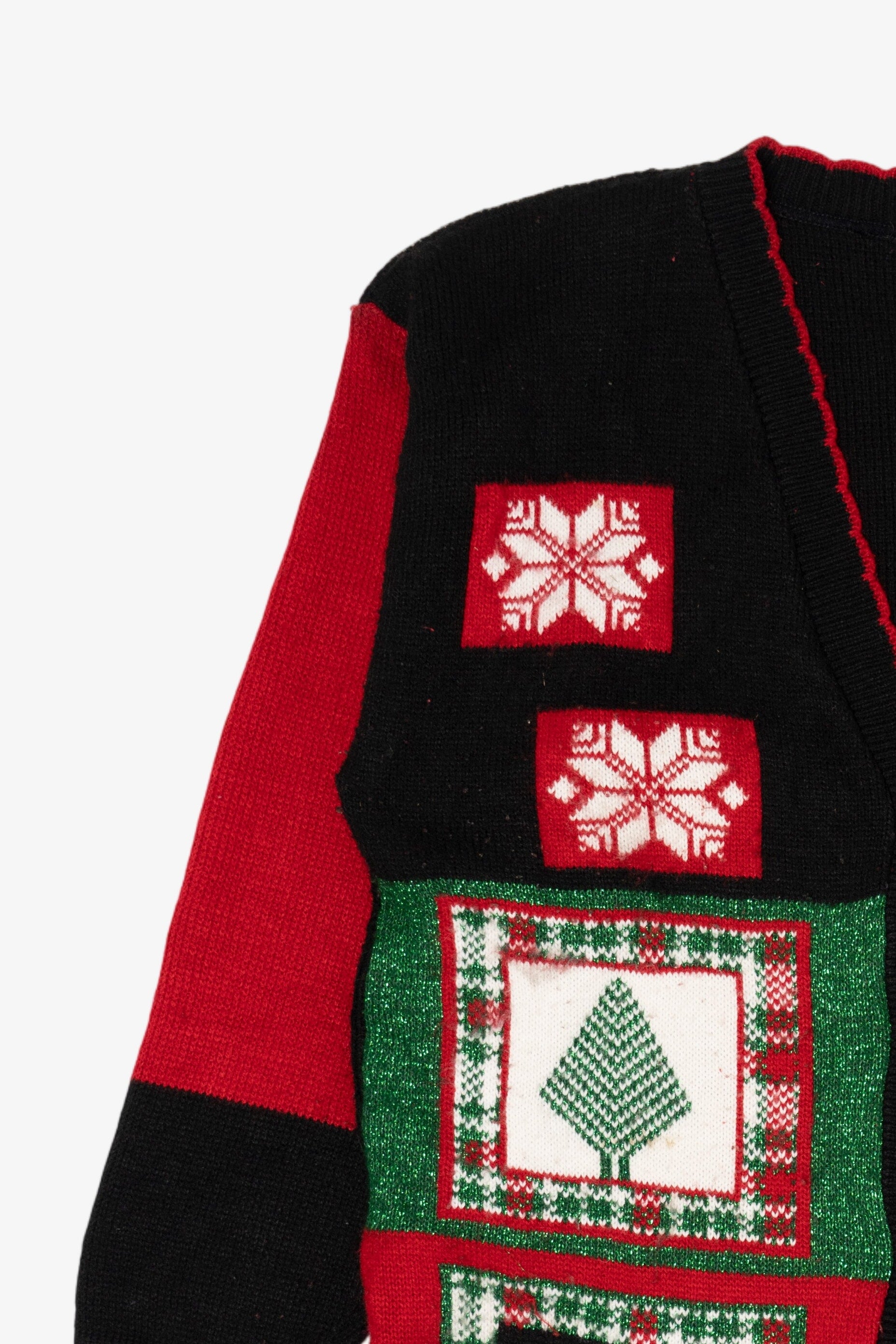 Vintage Black J.J. Poole Ugly Christmas Cardigan (1980s)