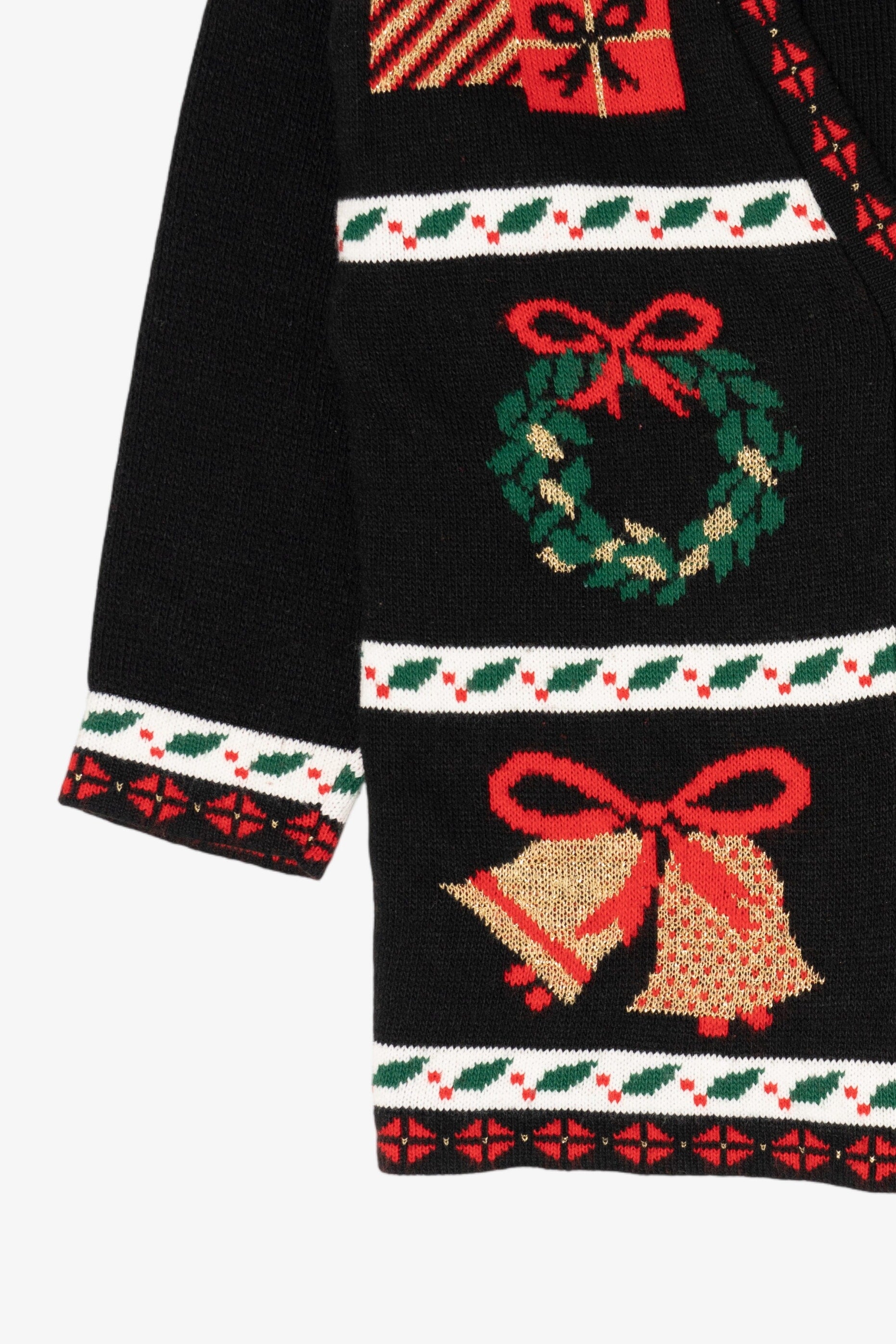 Vintage Black Nutcracker Ugly Christmas Cardigan (1990s)