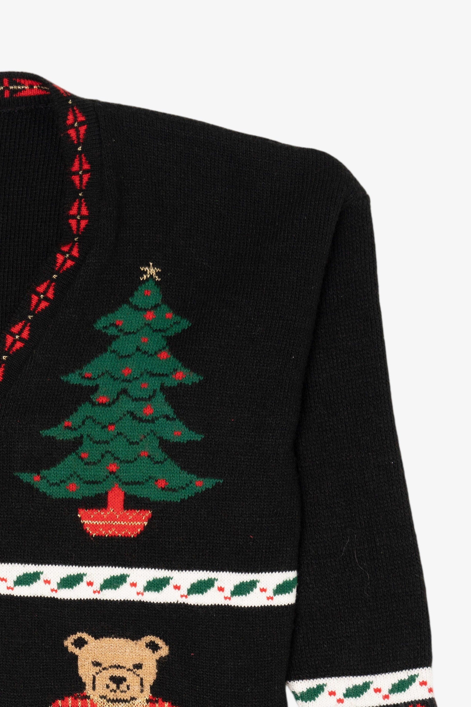 Vintage Black Nutcracker Ugly Christmas Cardigan (1990s)