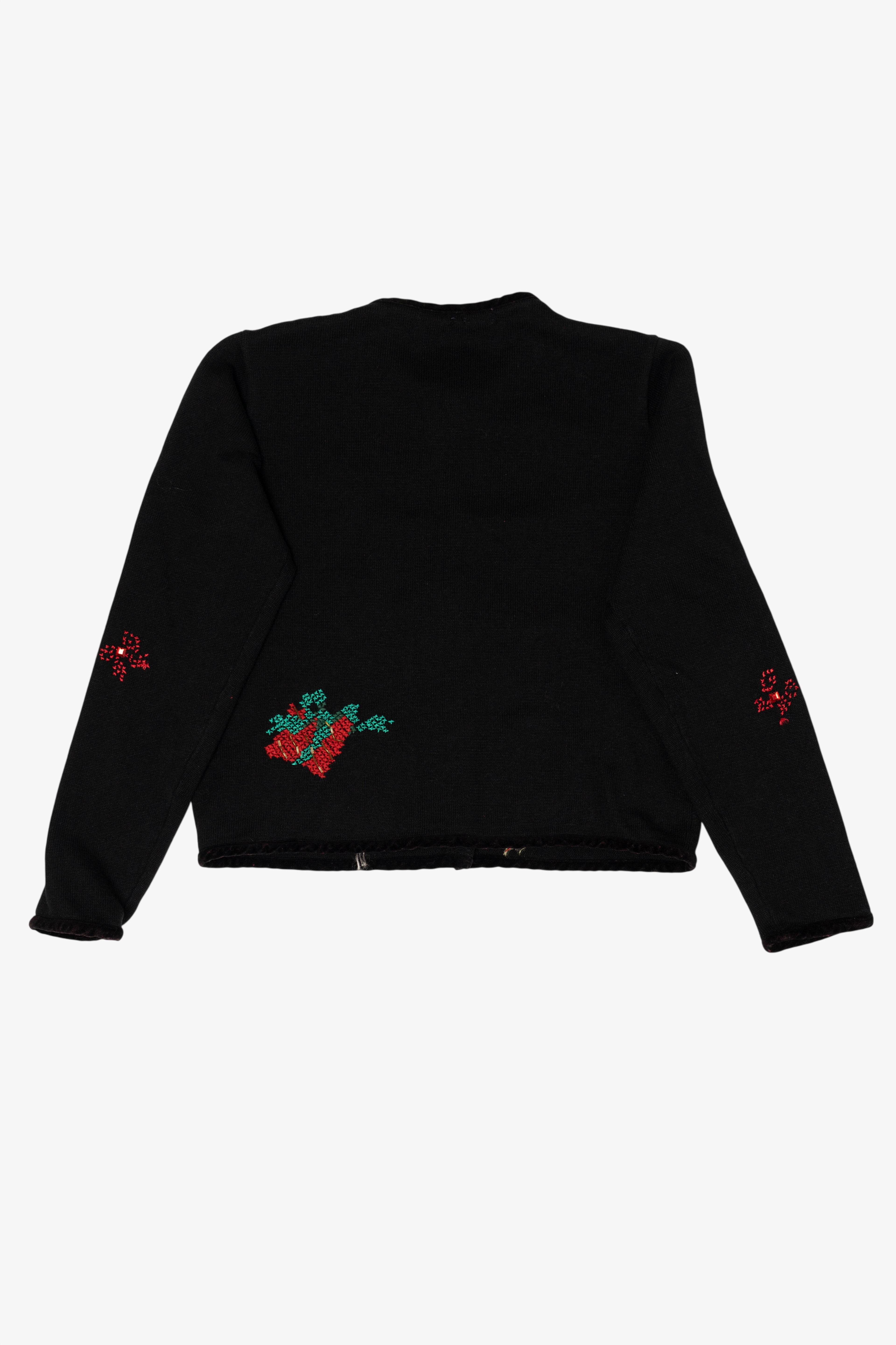 Vintage Black Presents Ugly Christmas Cardigan (1990s)