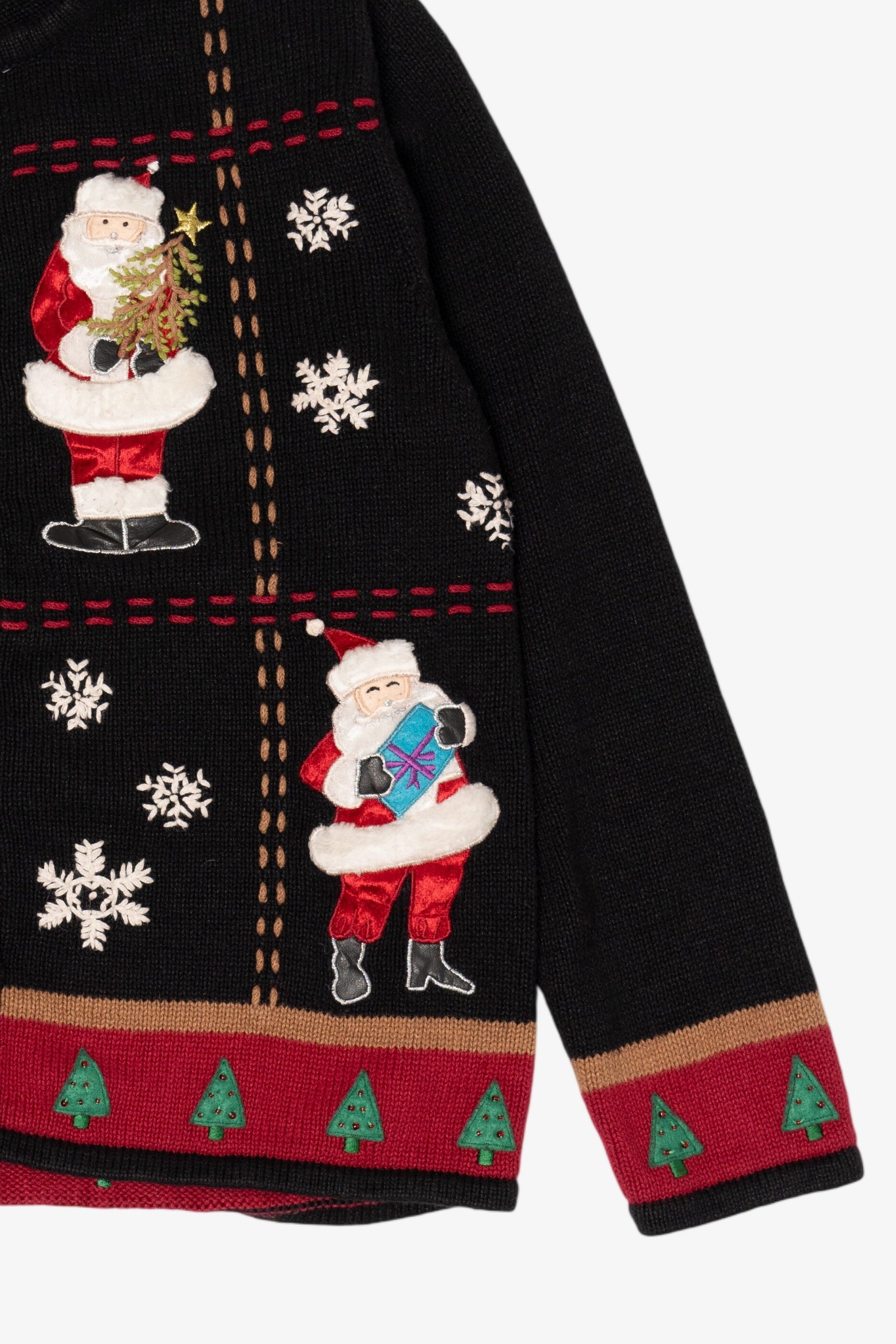 Vintage Black Designers Originals Studio Santa Ugly Christmas Cardigan (1990s)