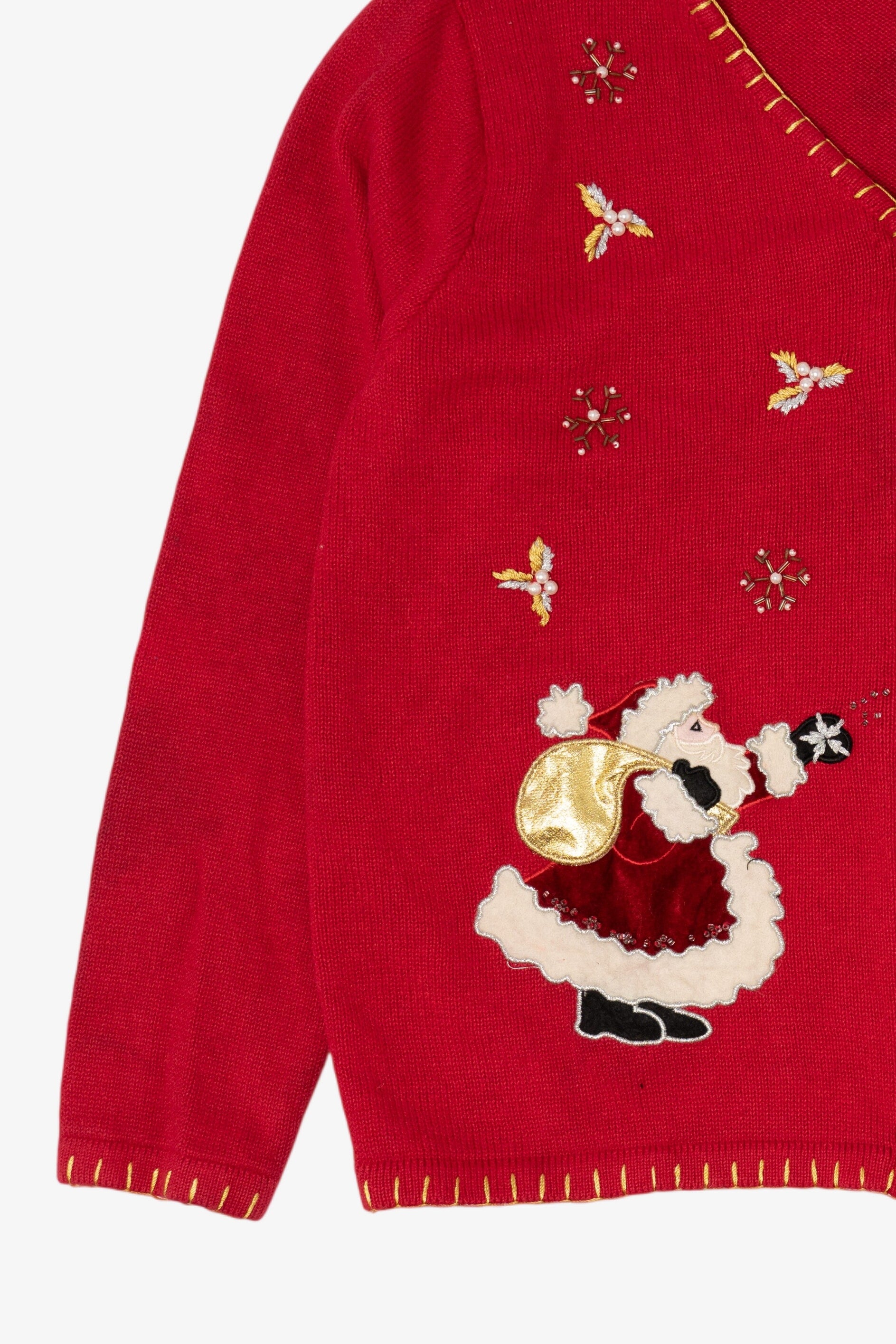 Vintage Red Traditions Santa Ugly Christmas Cardigan (2000s)