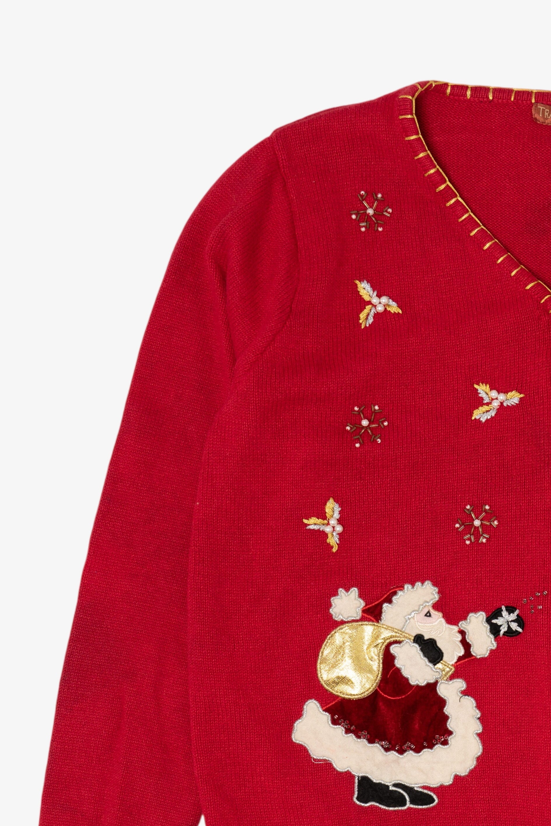 Vintage Red Traditions Santa Ugly Christmas Cardigan (2000s)