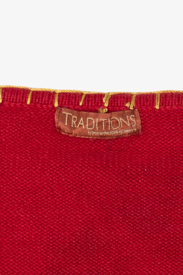 Vintage Red Traditions Santa Ugly Christmas Cardigan (2000s)