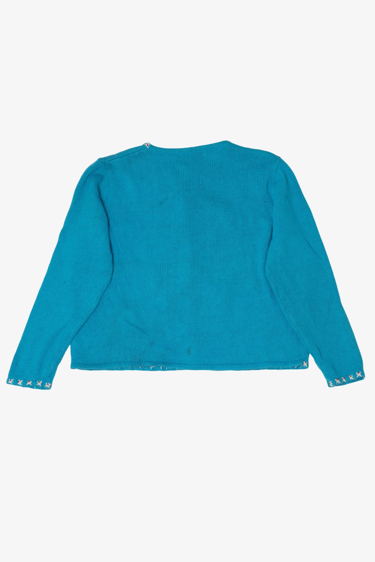 Vintage Blue Tiara International Santa Ugly Christmas Cardigan (2000s)