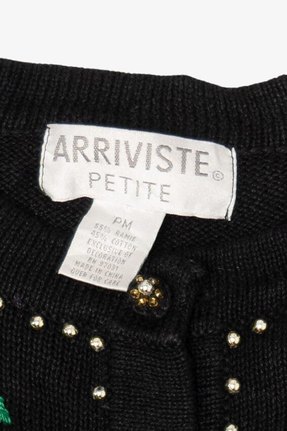 Vintage Black Arriviste Ornaments Ugly Christmas Cardigan (1990s)