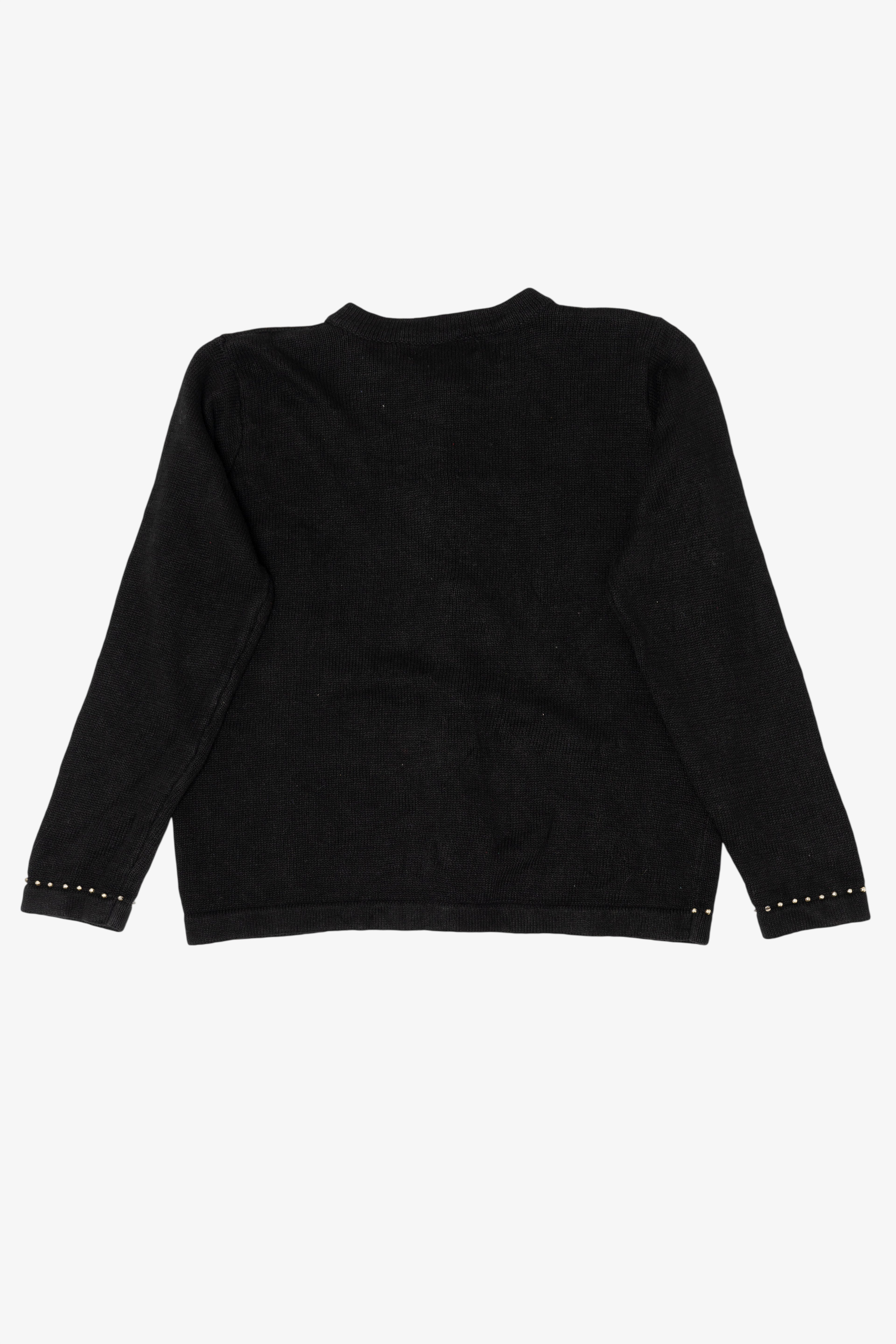 Vintage Black Arriviste Ornaments Ugly Christmas Cardigan (1990s)
